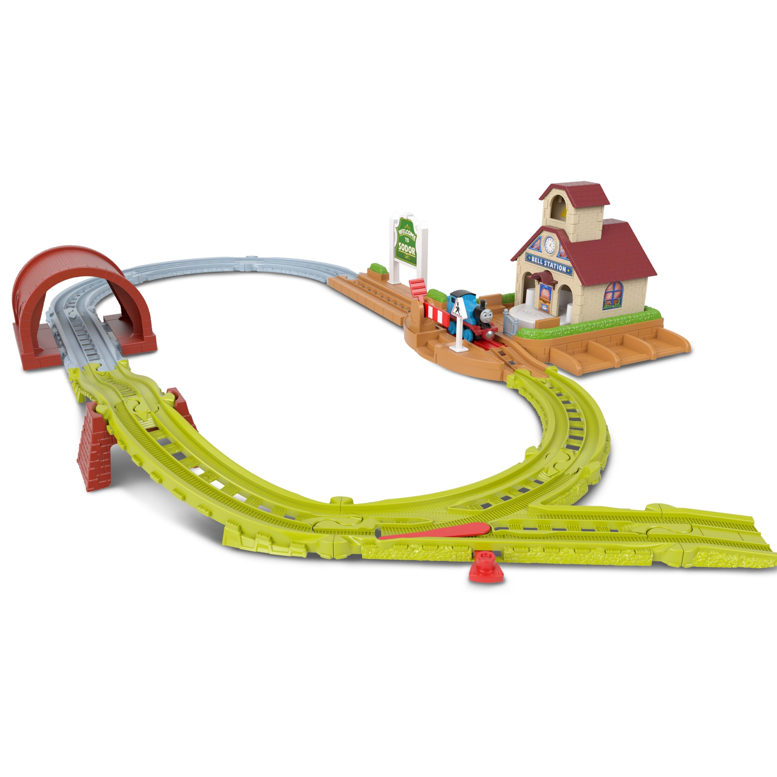 Thomas & Friends Bell Station Train Set By Fisher-Price With Push-Along Thomas Engine & Track - Image 4
