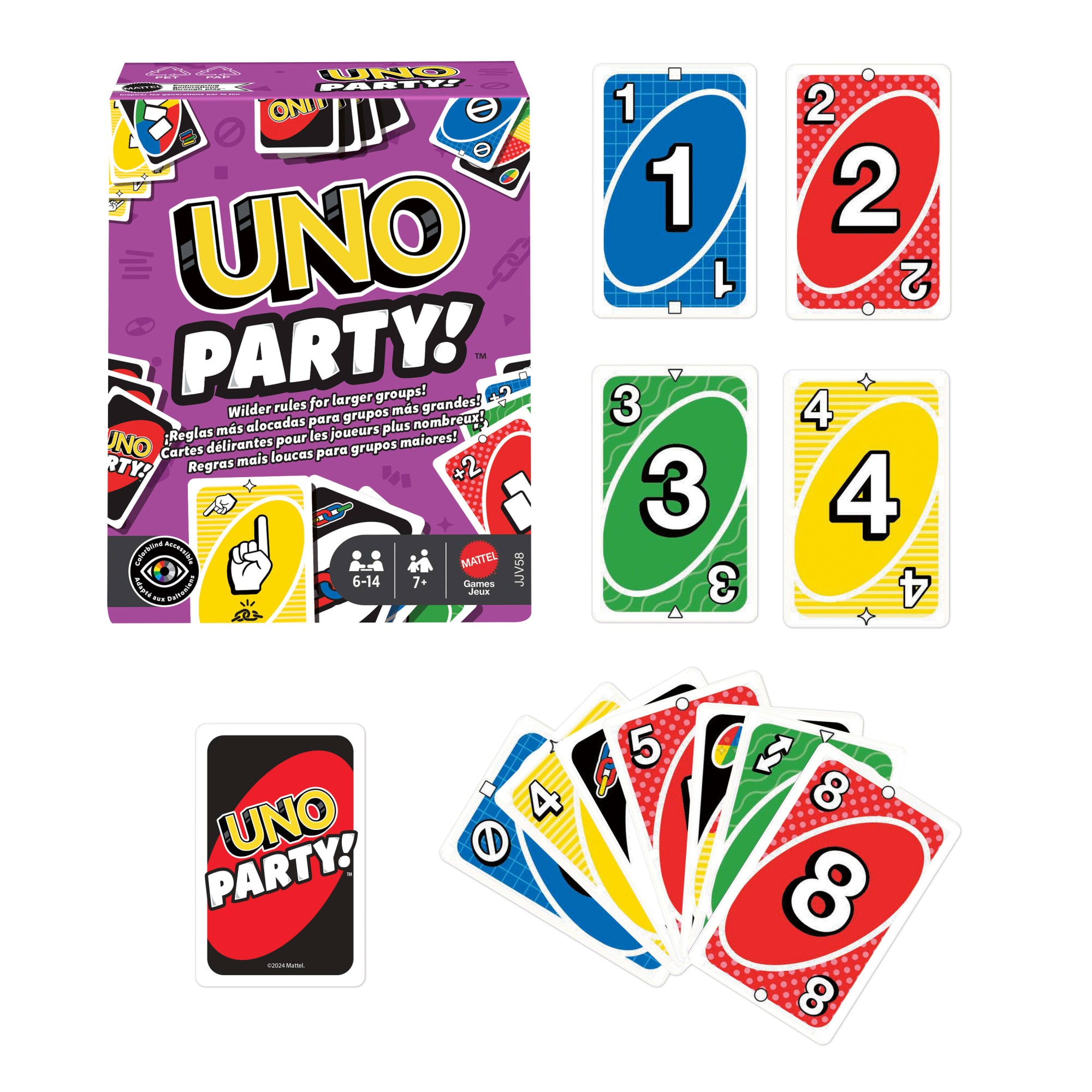 UNO Party Card Game For Large Groups. Kids. Adults & Family Nights. 6 To 14 Players Ages 7+ Years - Image 6