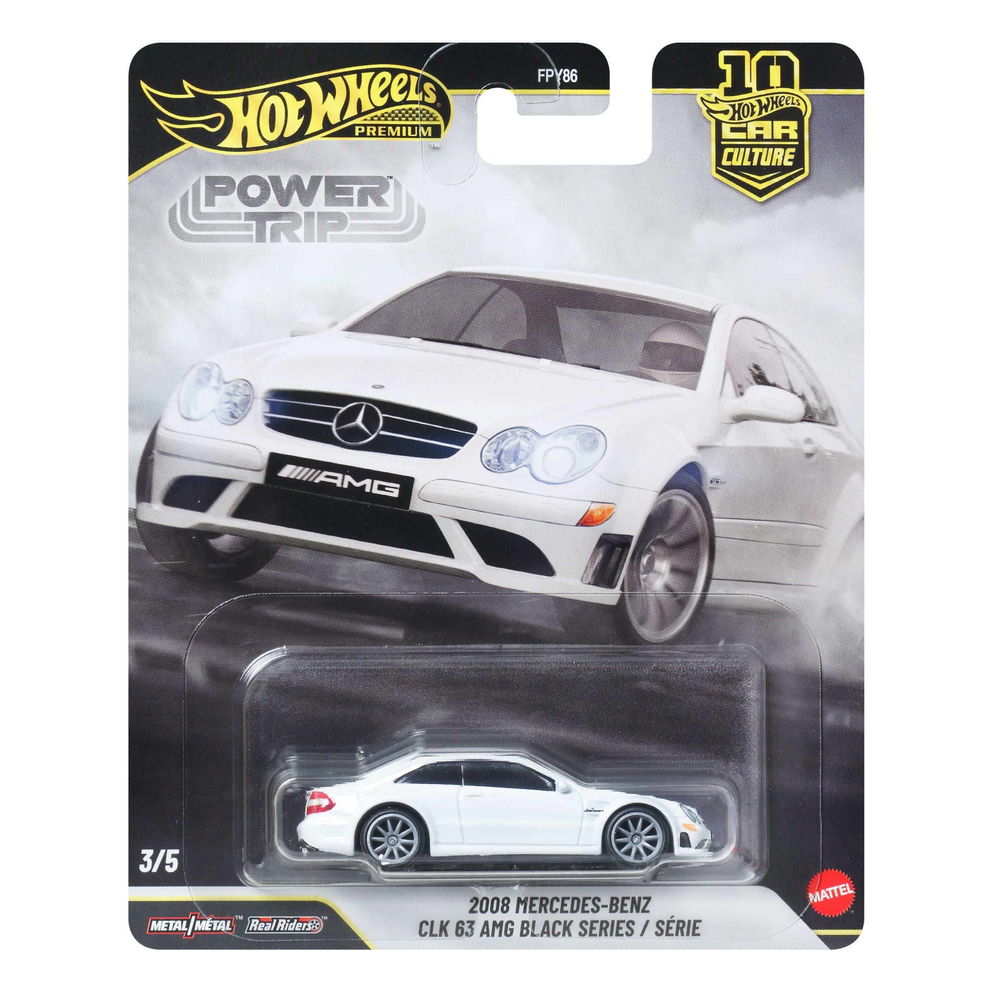 Hot Wheels Car Culture Premium 1:64 Scale Die-Cast 2008 Mercedes-Benz Clk 63 Amg Black Series