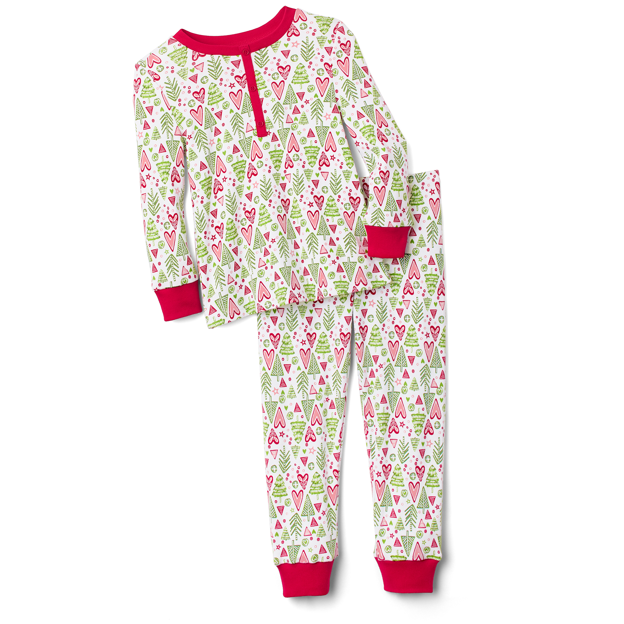 Hearts & Pines Holiday PJs for Little Girls - Image 2