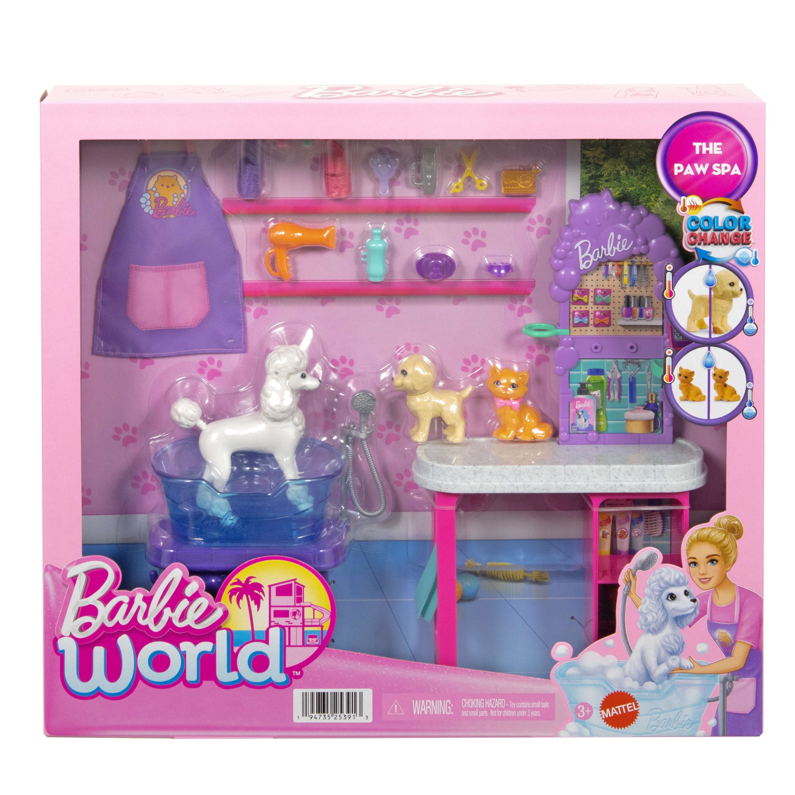 Barbie World Paw Spa Playset With Wash And Groom Stations. 3 Pets. & Styling.Accessories - Image 6