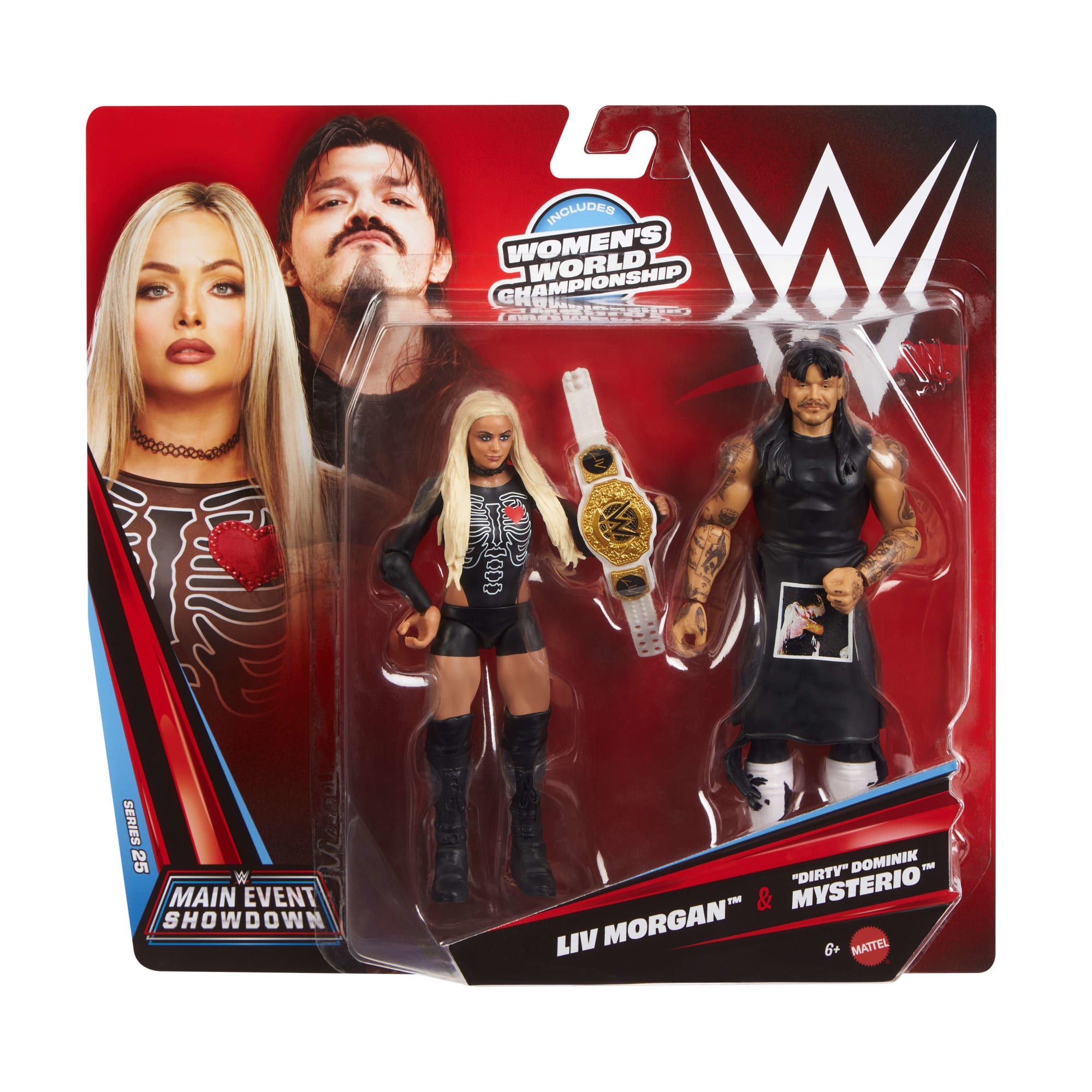 WWE Main Event Showdown Dirty Dominik Mysterio & Liv Morgan Action Figures Set. Series #25. 6-Inch - Image 2