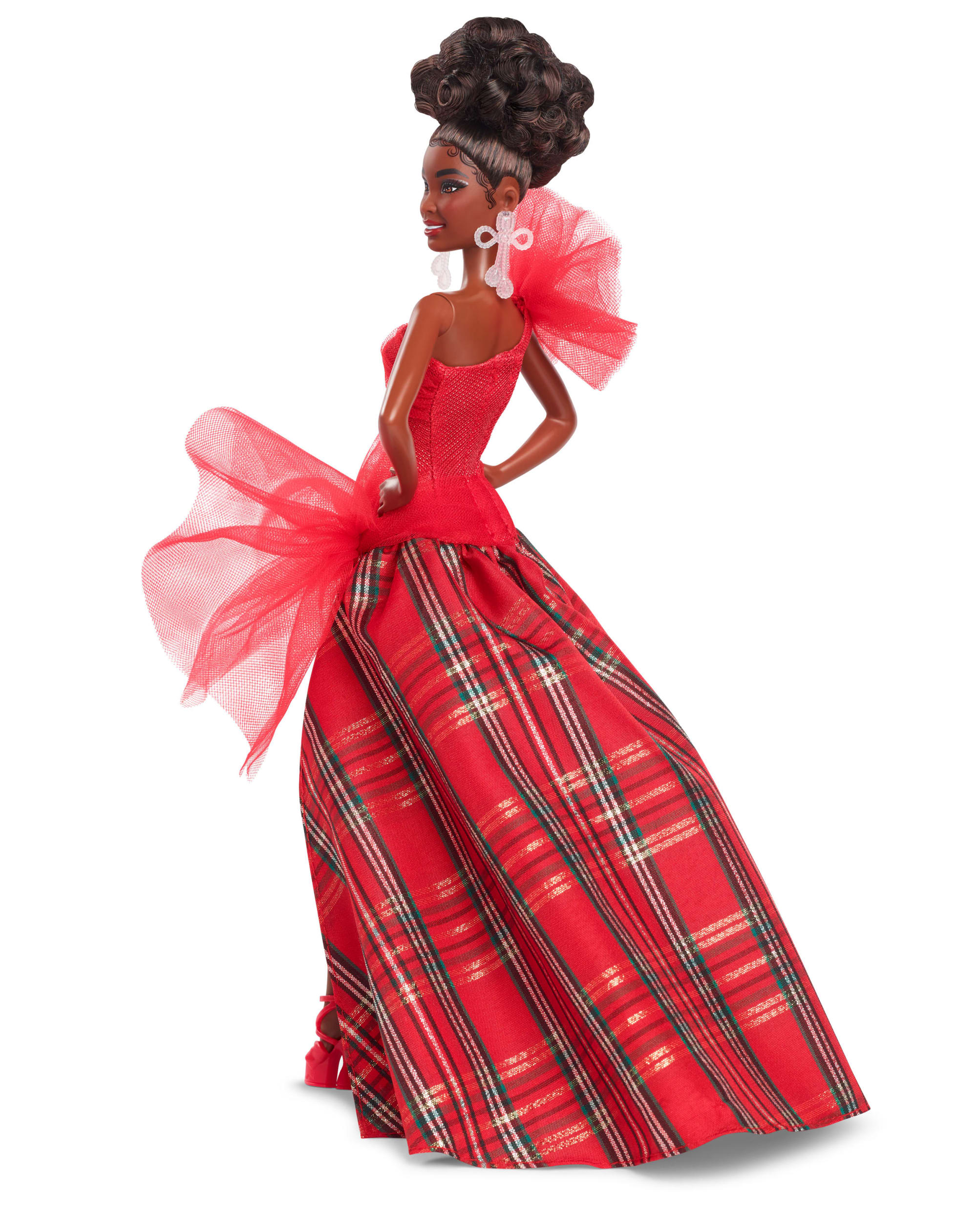 Barbie Signature 2024 Holiday Barbie Fashion Doll. Seasonal Collector Gift. Brown Hair With Plaid Gown - Image 5