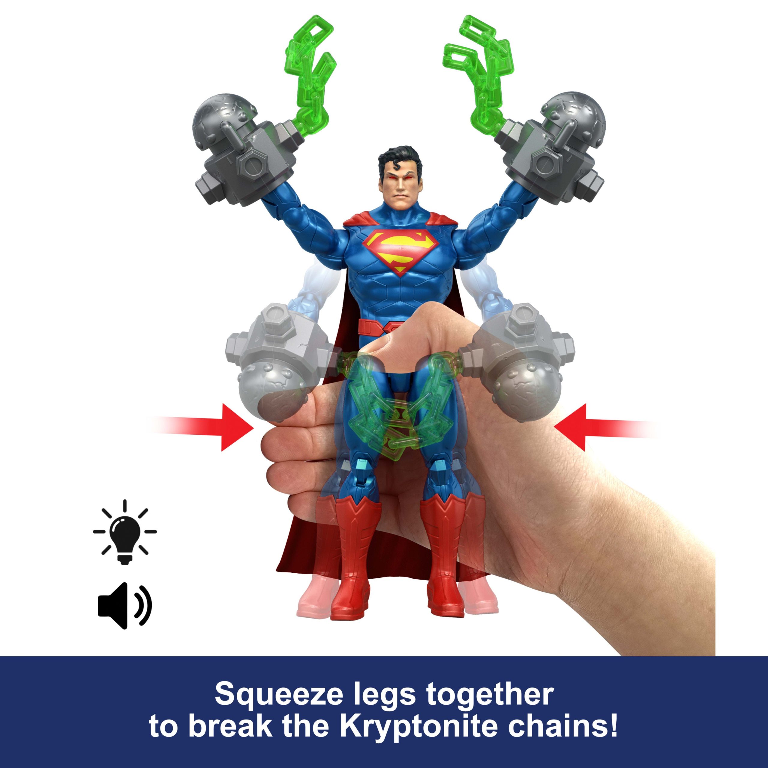 DC Premier 6.5 Inch Heat Vision Superman Figure With Action. Lights & Sounds. Posable - Image 3