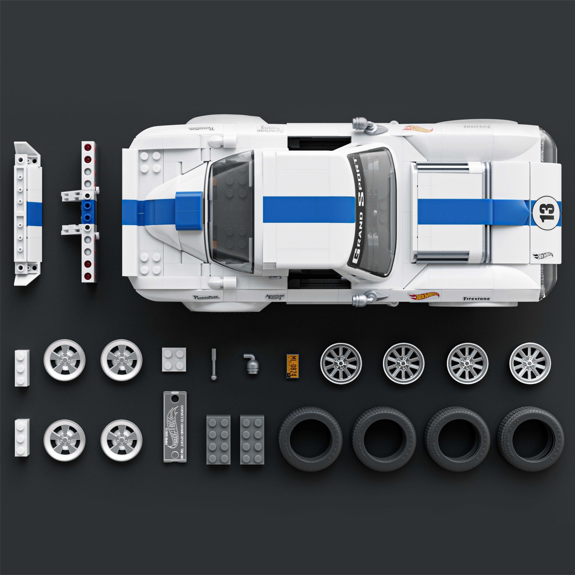Mattel Brick Shop Hot WheelsJuguete de Construcción Elite 63 Corvette Grand Sport - Image 4