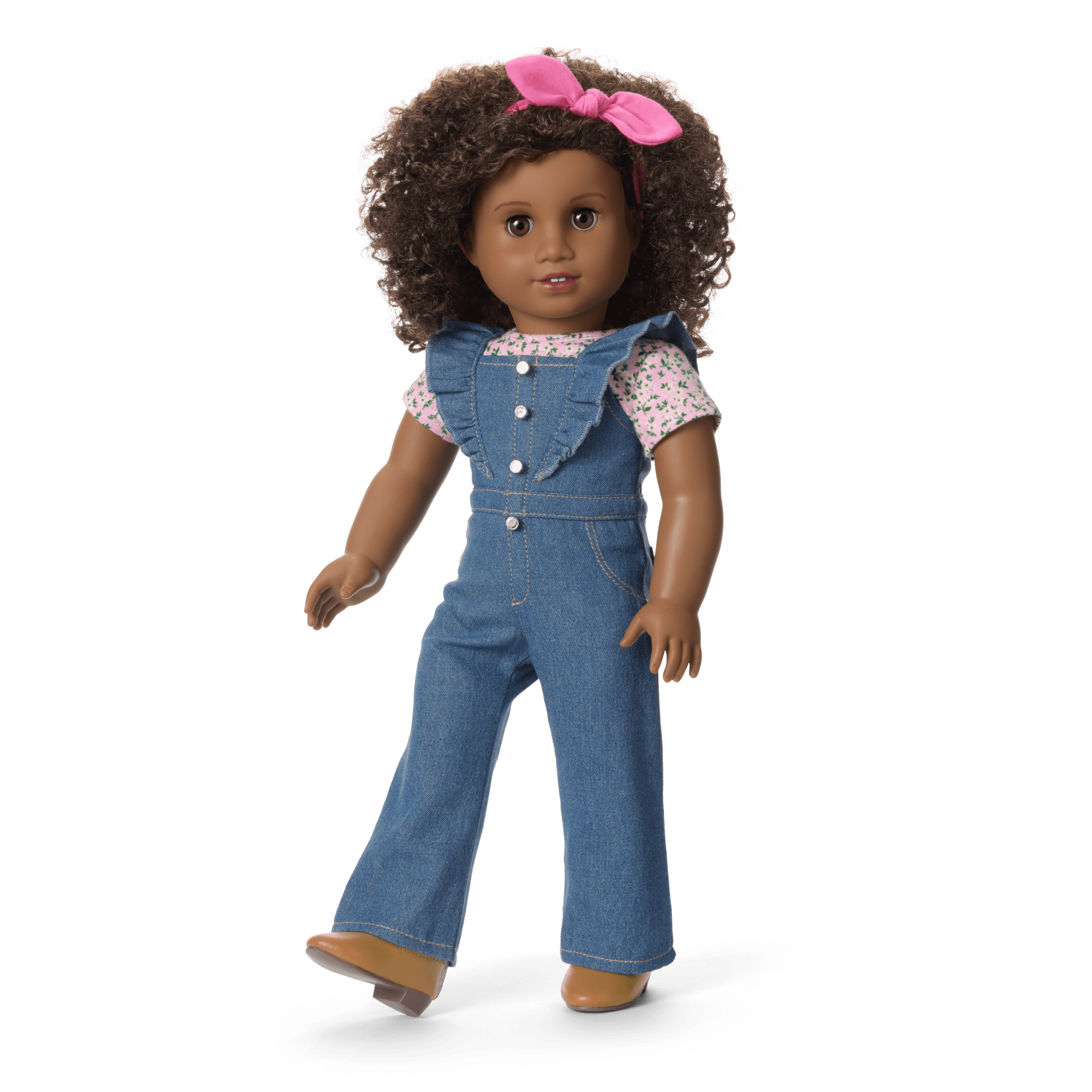 Chestnut Charm Horse & Western Flowers Denim Jumpsuit for 18-inch Dolls - Image 3