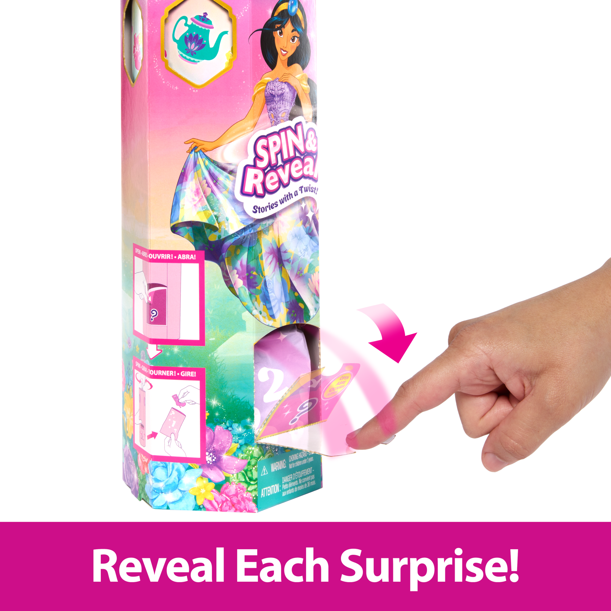 Disney Princess Spin & Reveal Jasmine Fashion Doll & Accessories With 11 Surprises - Image 4