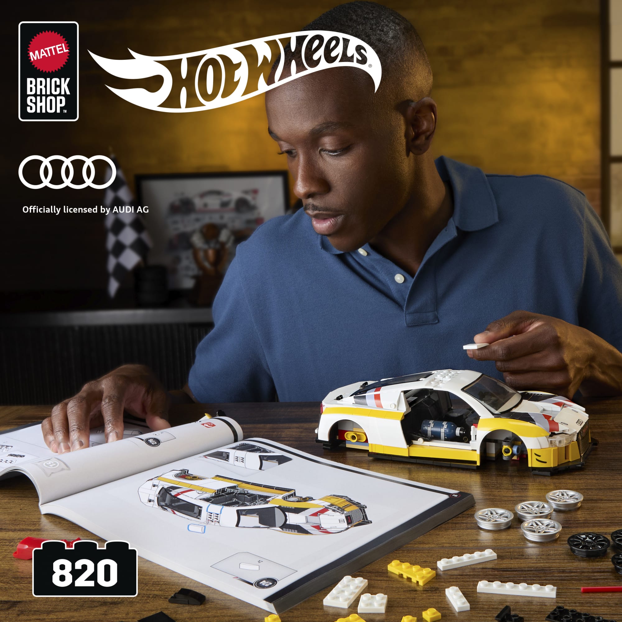 Mattel Brick Shop Hot Wheels '15 Audi R8 Lms Building Toy Kit (820 Pieces). For Collectors - Image 2