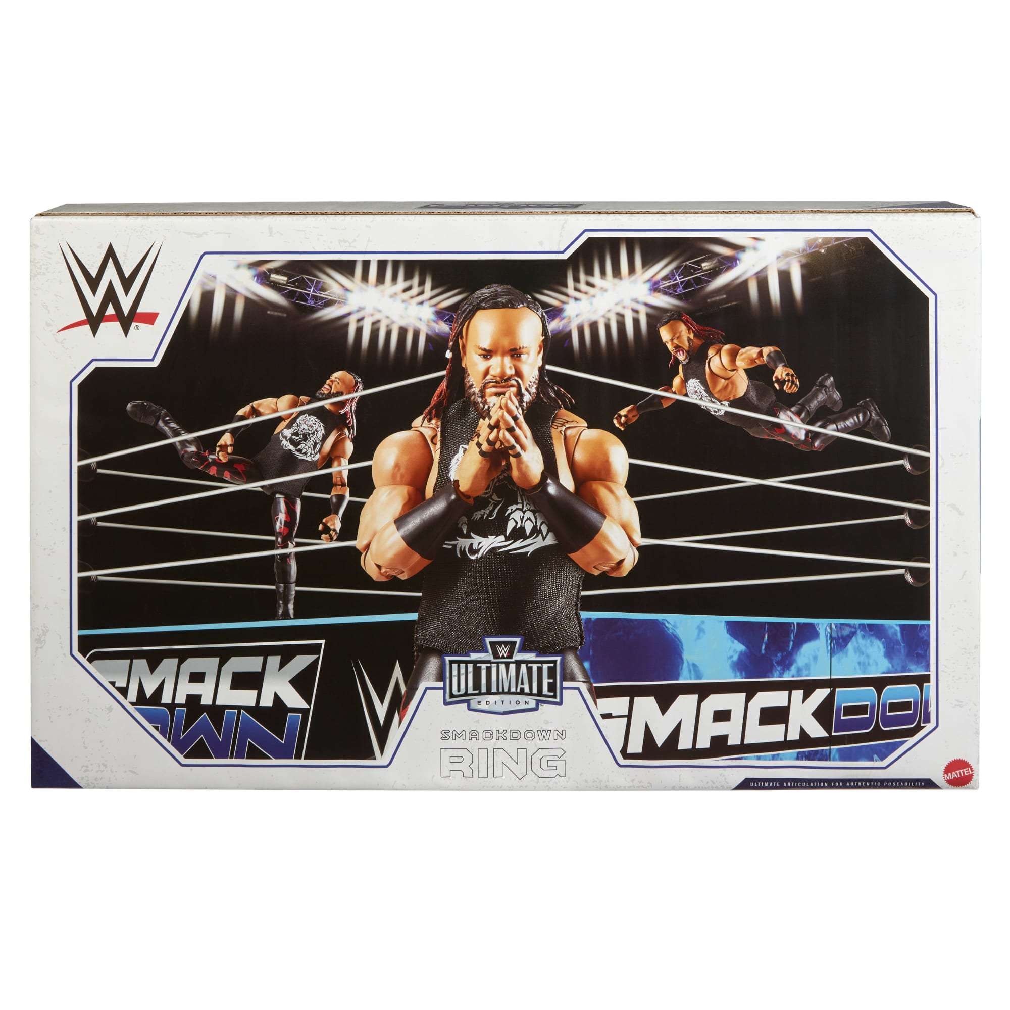 WWE Smack Down Wrestling Ring and WWE Ultimate Edition Jacob Fatu Figure - Image 7