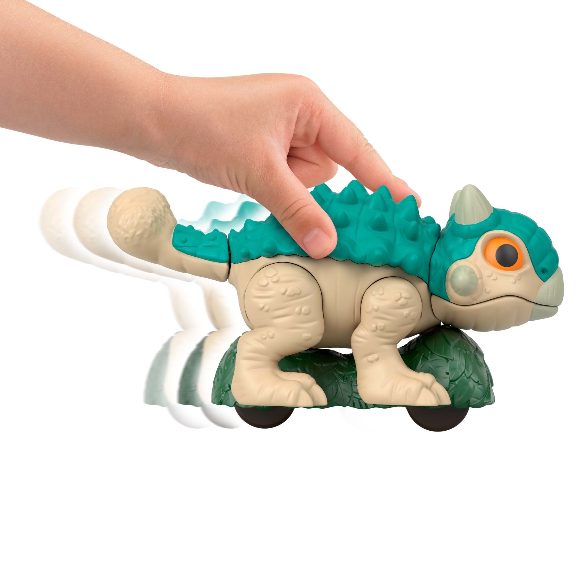 Fisher-Price Imaginext Jurassic World Ankylosaurus Dinosaur Toy With Wheels & Wiggling Motion - Image 3