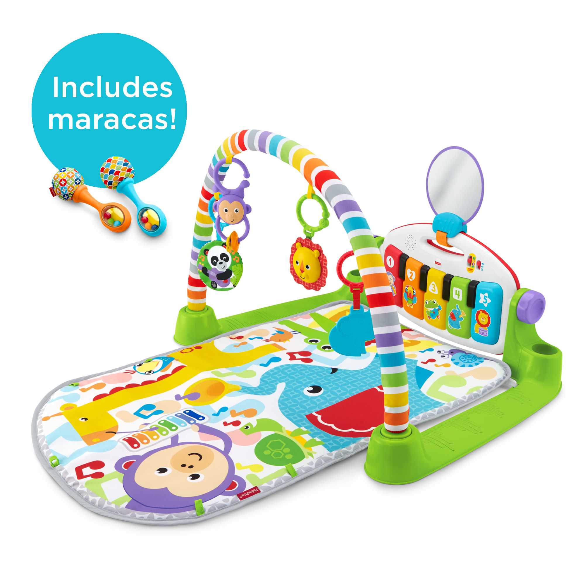 Fisher-Price Deluxe Kick & Play Piano Gym & Maracas - Image 3