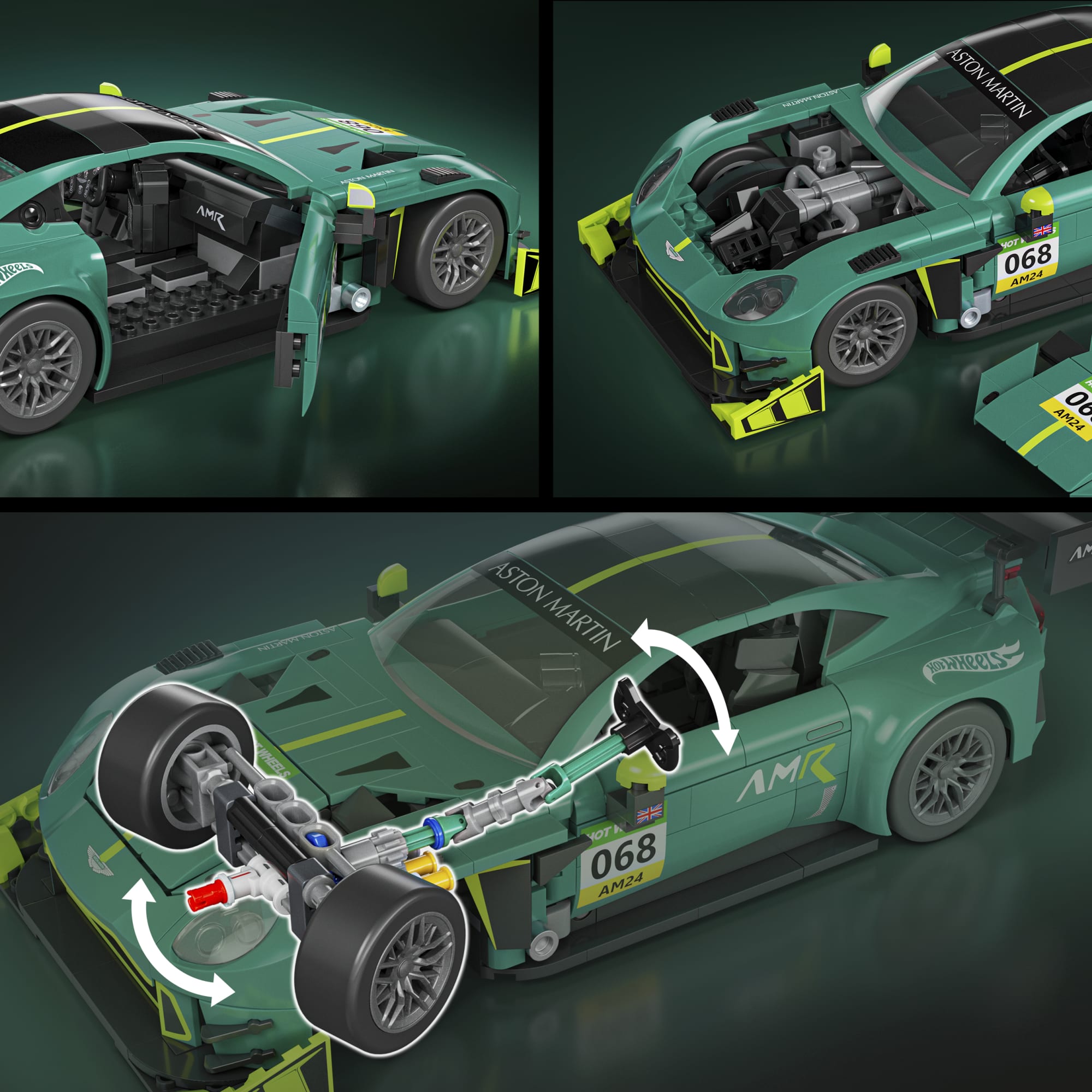 Mattel Brick Shop Hot Wheels '24 Aston Martin Vantage Gt3 Building Toy Kit (793 Pieces). For Collectors - Image 6
