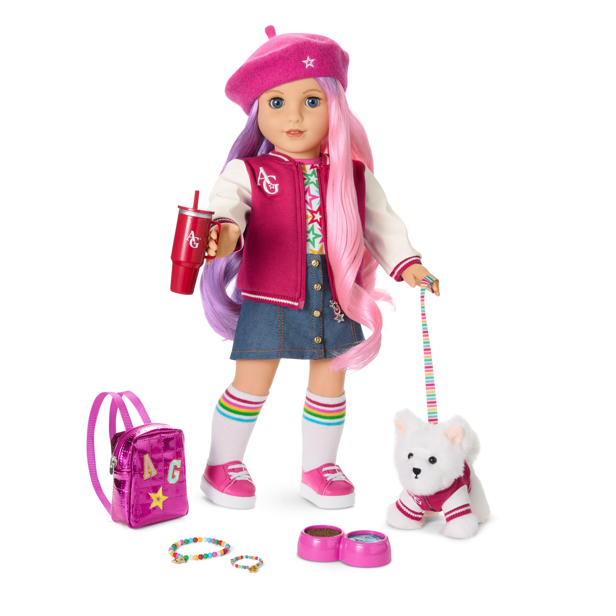 Truly Me™ 18-inch Doll #116 with wavy purple-and-pink hair - Image 17