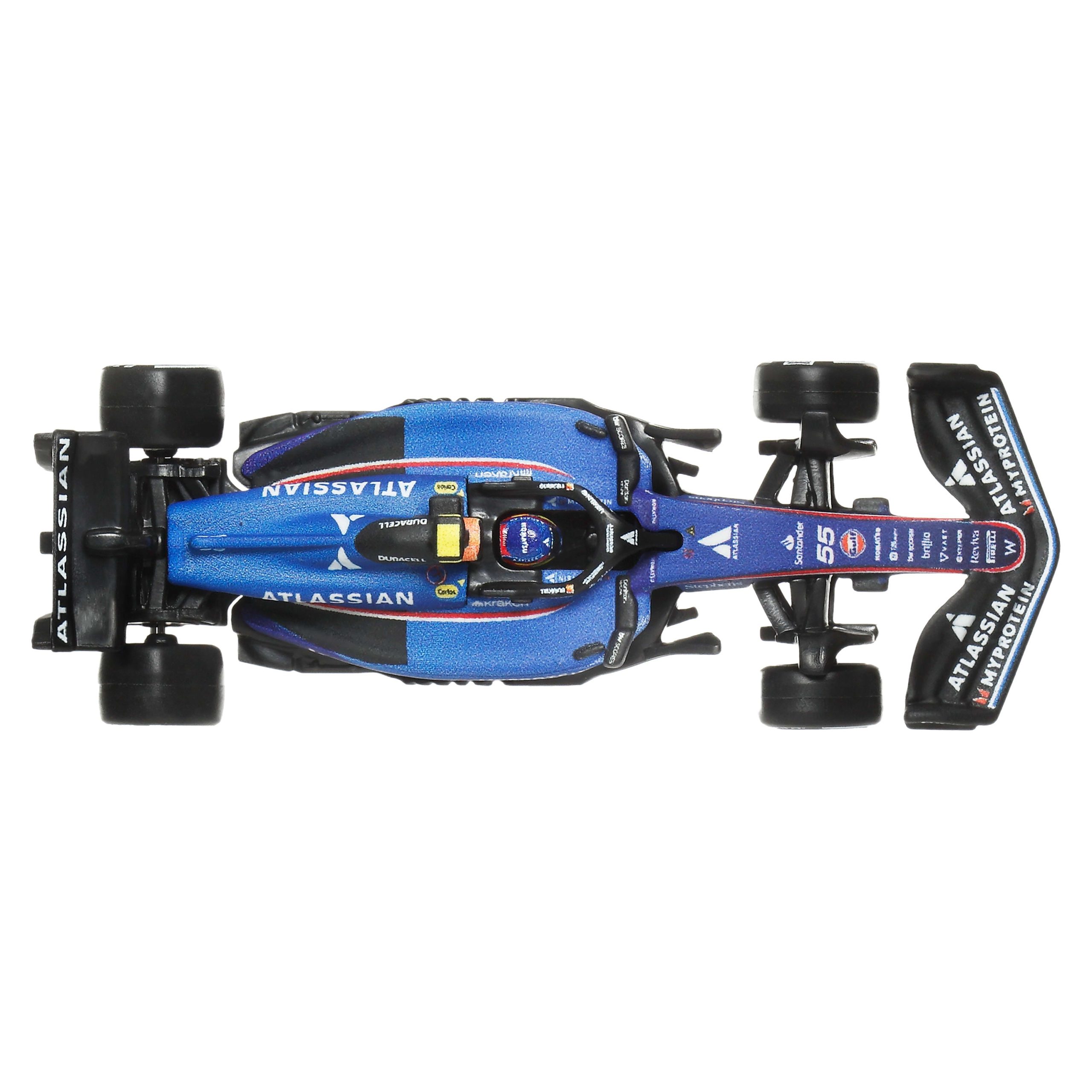 Hot Wheels Premium Formula 1 Atlassian Williams Racing 2-Pack Of 1:64 Scale Racecars: Sainz & Albon - Image 3