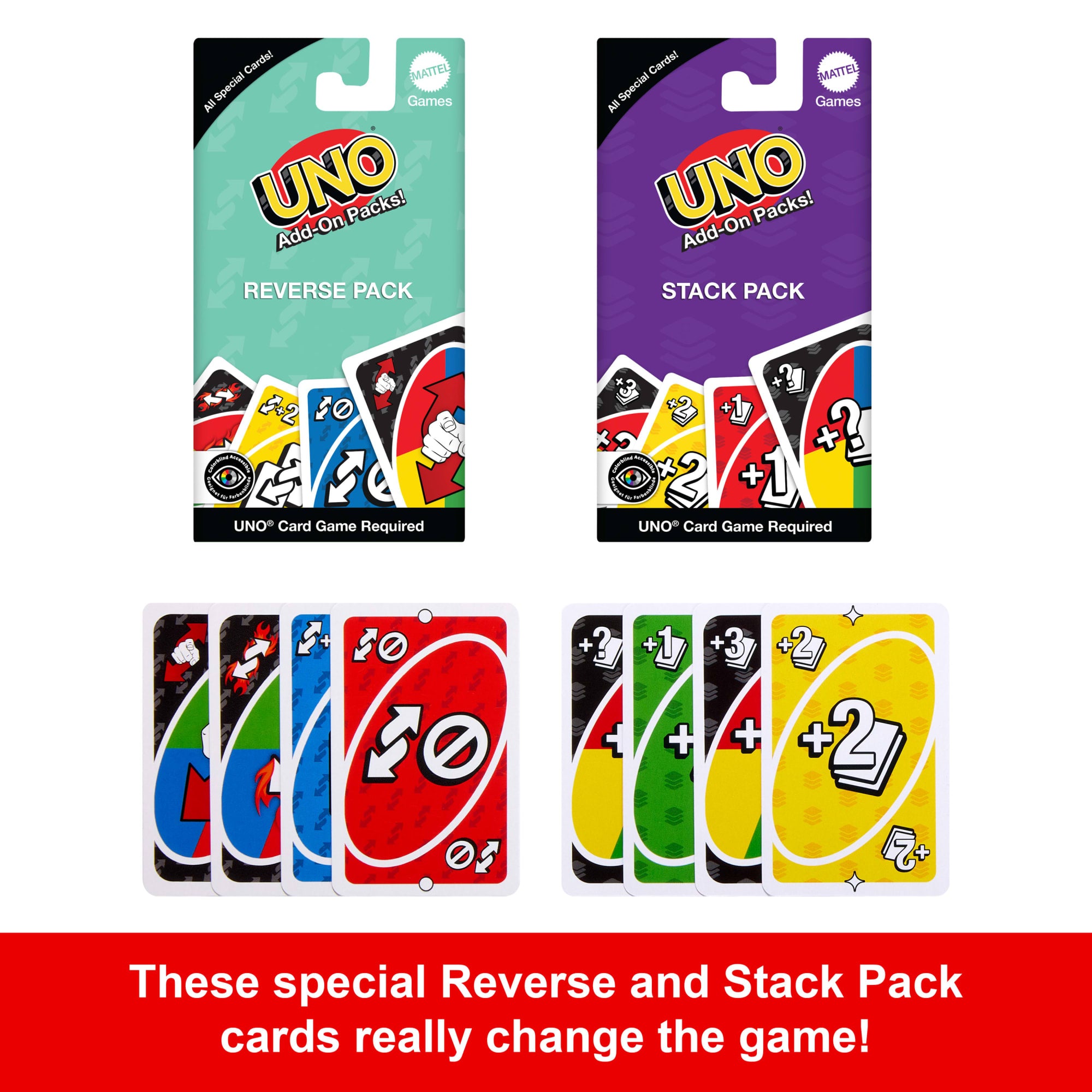 UNO Card Game With 2 Add-On Packs Card Deck For Kids. Adults & Family Night - Image 3