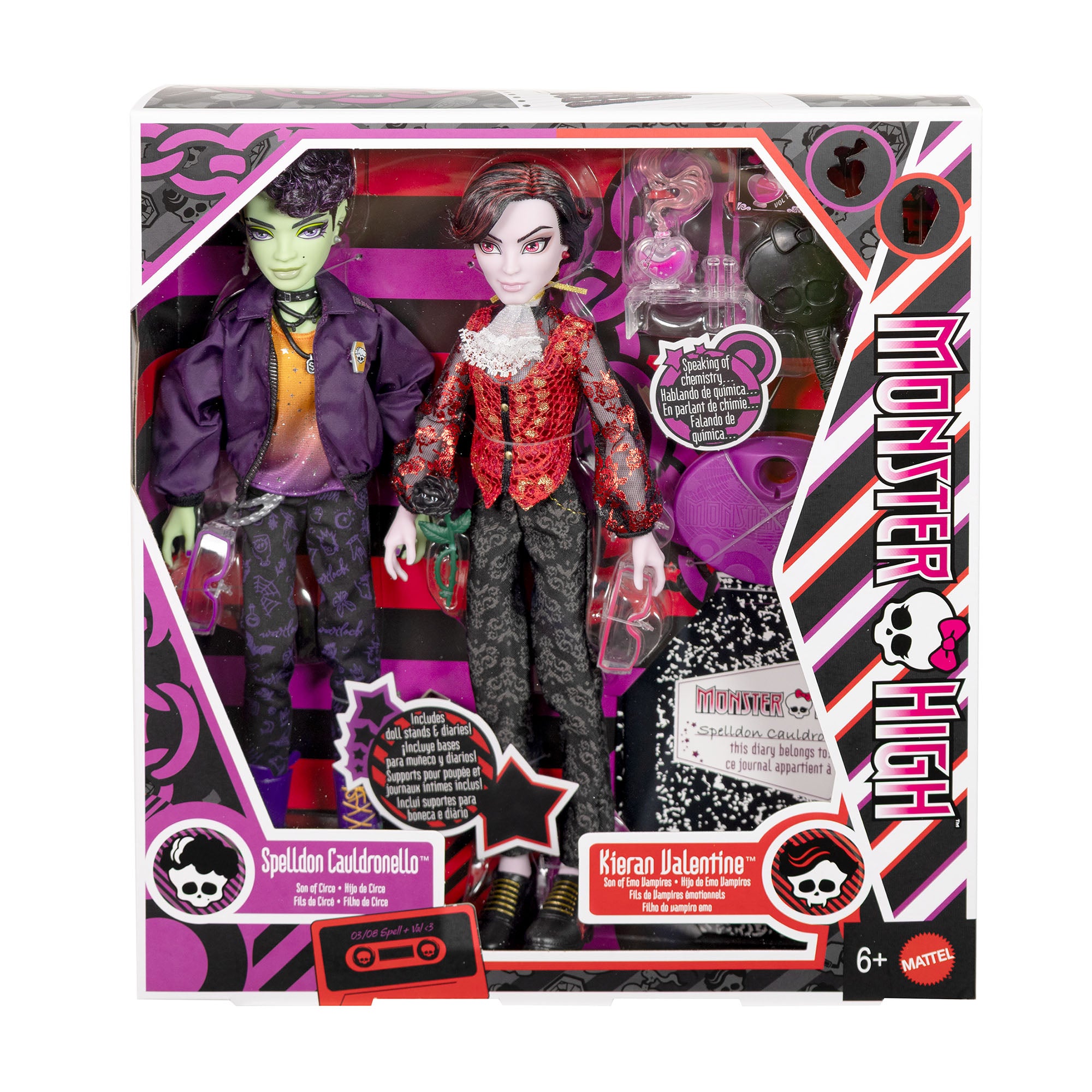 Monster High Kieran Valentine and Spelldon Cauldronello Dolls 2-Pack - Image 8
