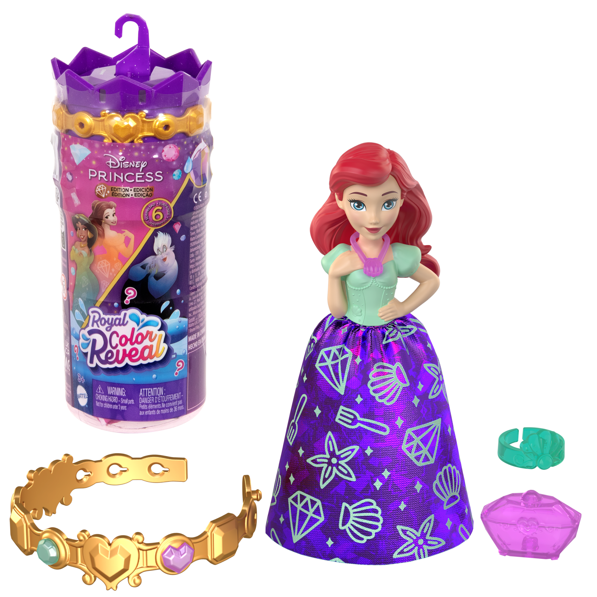 Disney Princess Royal Color Reveal Princess Or Villain Small Doll With 5 Surprises (Dolls May Vary) - Image 4