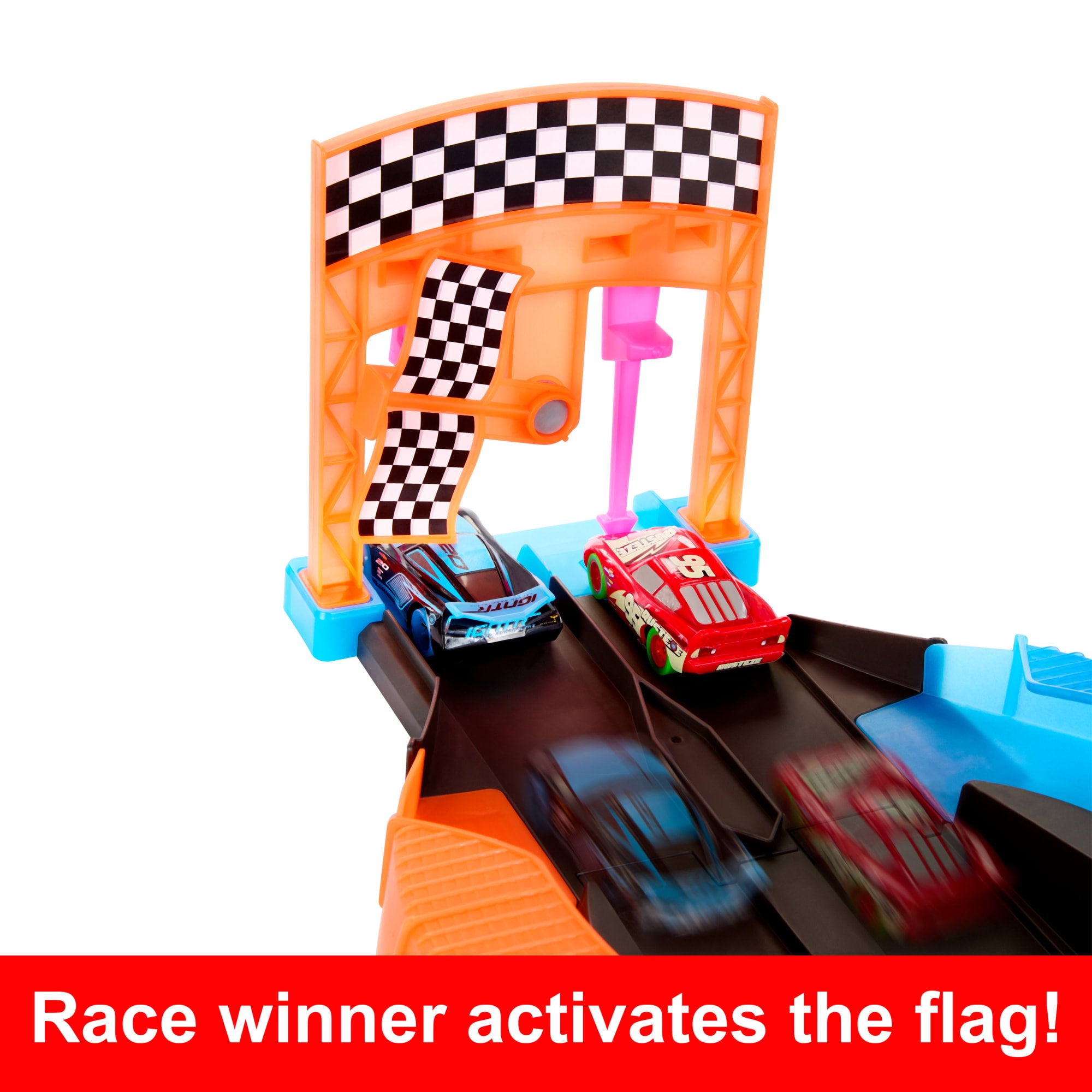 Disney And Pixar Cars Glow Racers Launch & Criss-Cross Playset With 2 Glow-in-The-Dark Vehicles - Image 5