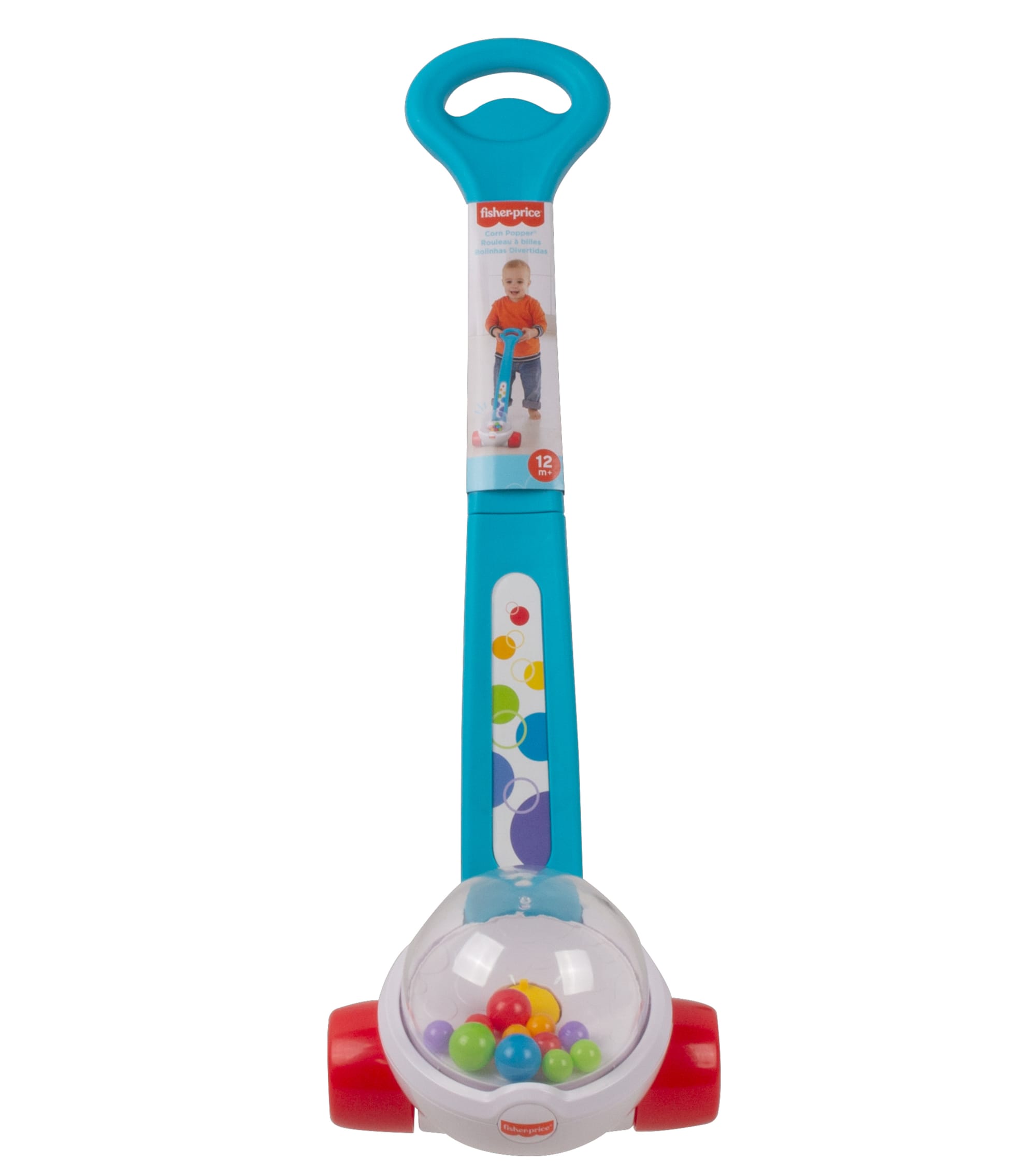 Fisher-Price Corn Popper Baby And Toddler Toy. Push Toy For 1 Year Old And Up. 2 Pieces. Blue