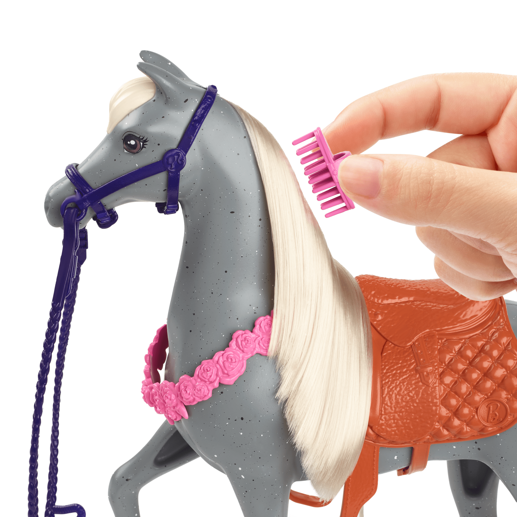 Barbie World Horse Stable Playset With Toy Horse. Jump. & Accessories. 7-Piece Set - Image 2