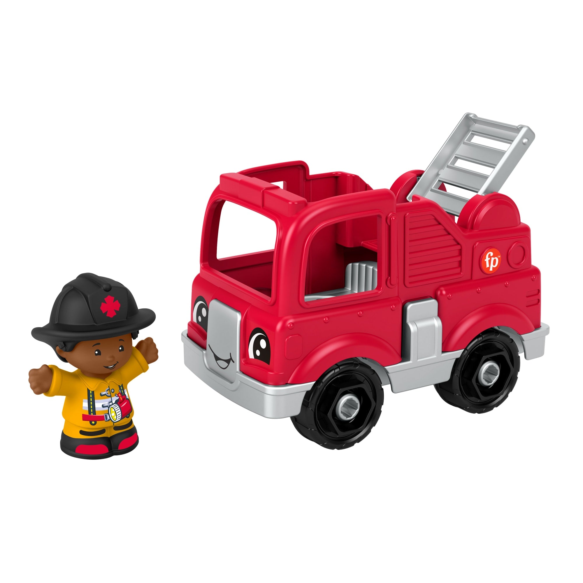 Fisher-Price Little People Toy Firetruck & Firefighter Figure Set For Toddlers. 2 Pieces
