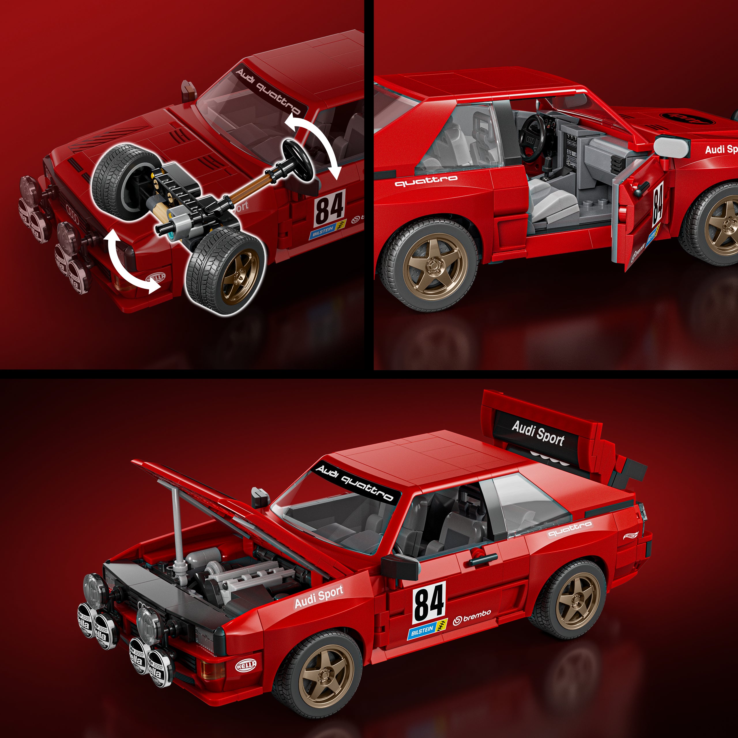 Mattel Brick Shop Hot Wheels Jogo de Construção Elite '84 Audi Sport quattro - Image 6