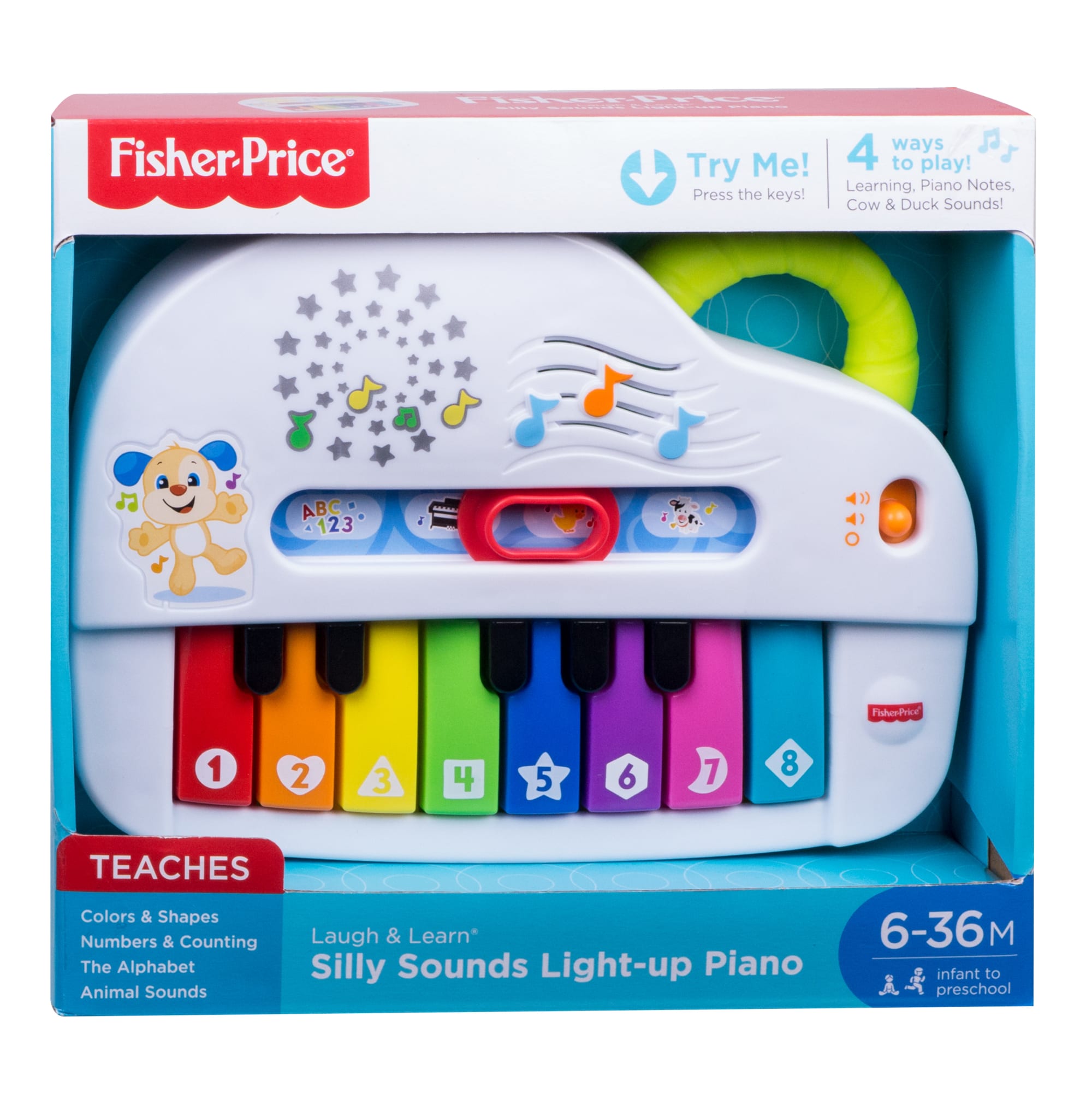 Fisher-Price Laugh & Learn Silly Sounds Light-Up Piano Interactive Toy For Baby & Toddler - Image 6