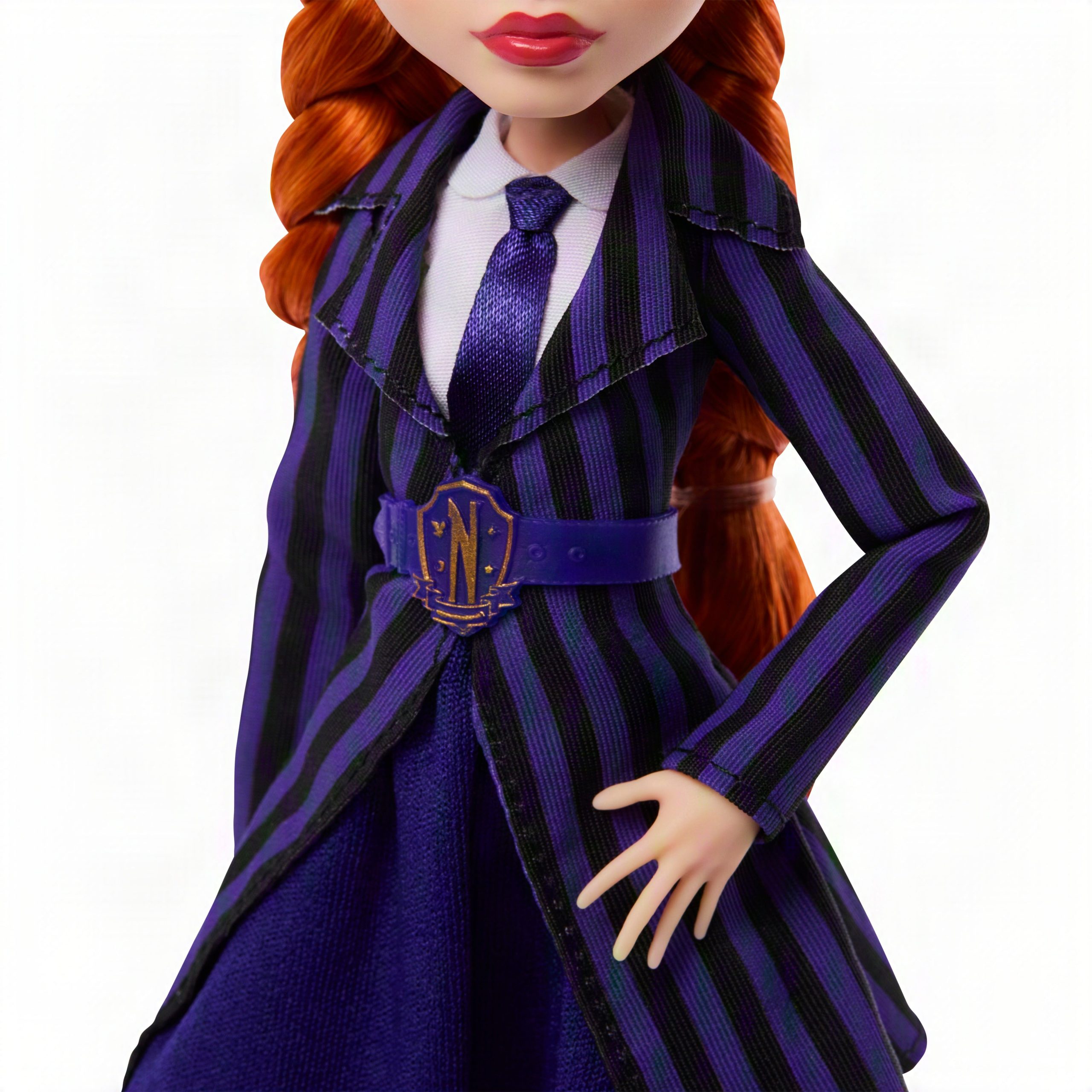 Monster High X Wednesday Collectible Doll. Agnes Demille With Purple Uniform And Accessories - Image 3