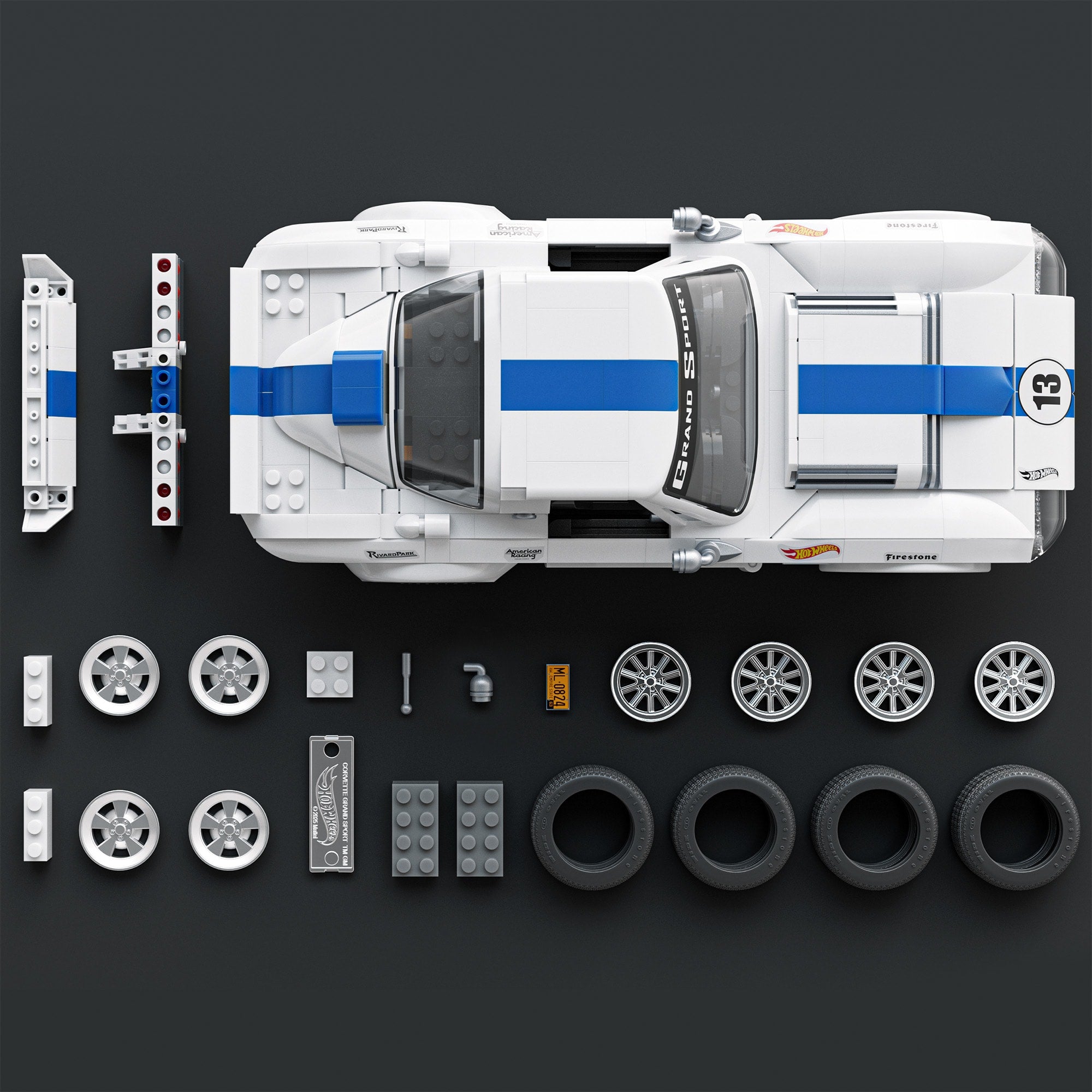 Mattel Brick Shop Hot Wheels Corvette Grand Sport Building Set - Image 4