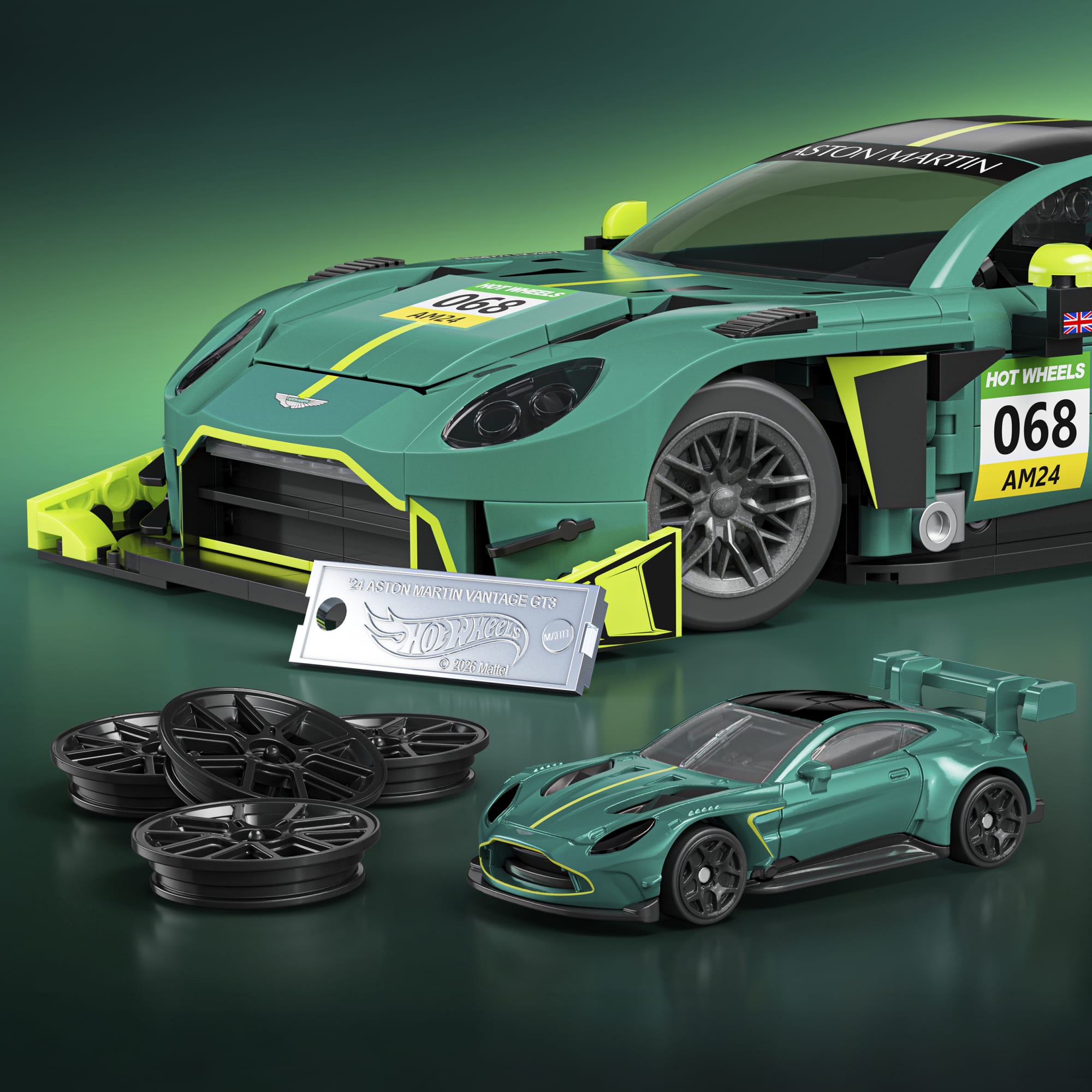 Mattel Brick Shop Hot Wheels '24 Aston Martin Vantage Gt3 Building Toy Kit (793 Pieces). For Collectors - Image 5