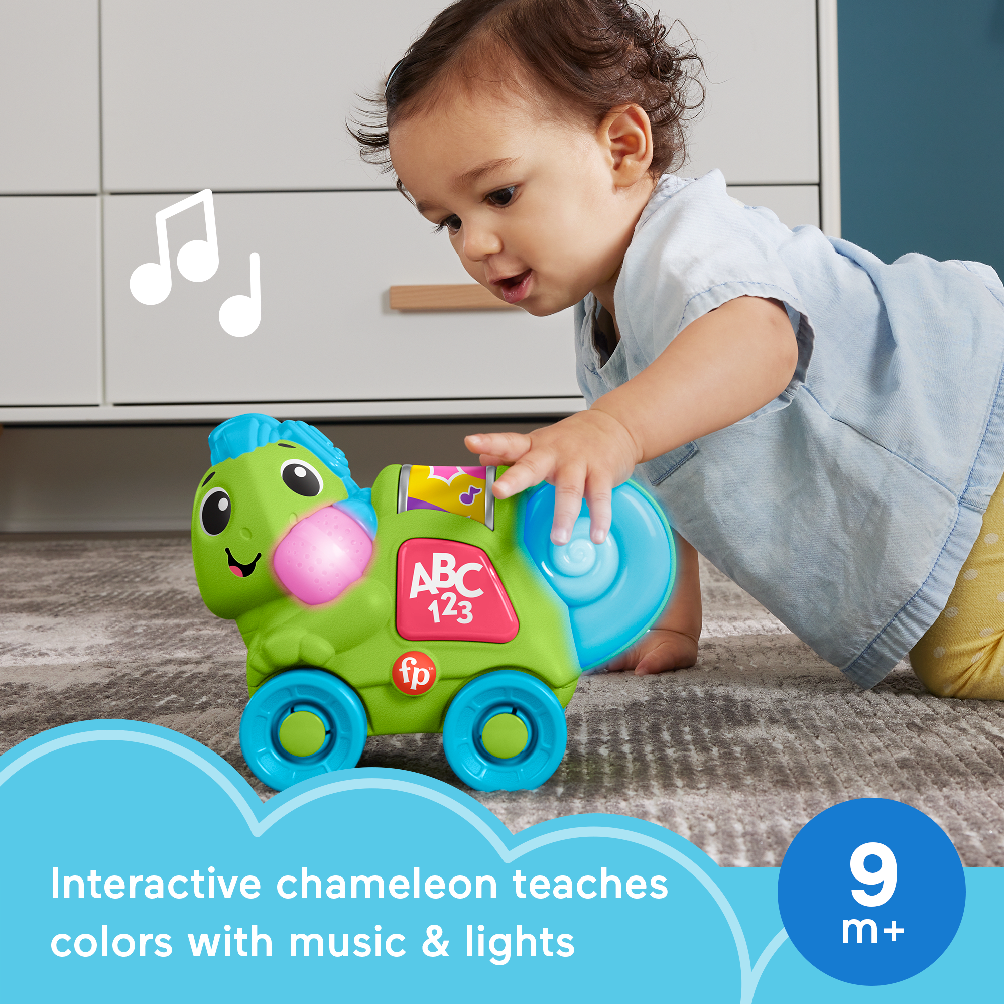 Fisher-Price Link Squad Crawl 'n Colors Chameleon Baby Learning Toy With Music & Lights - Image 2