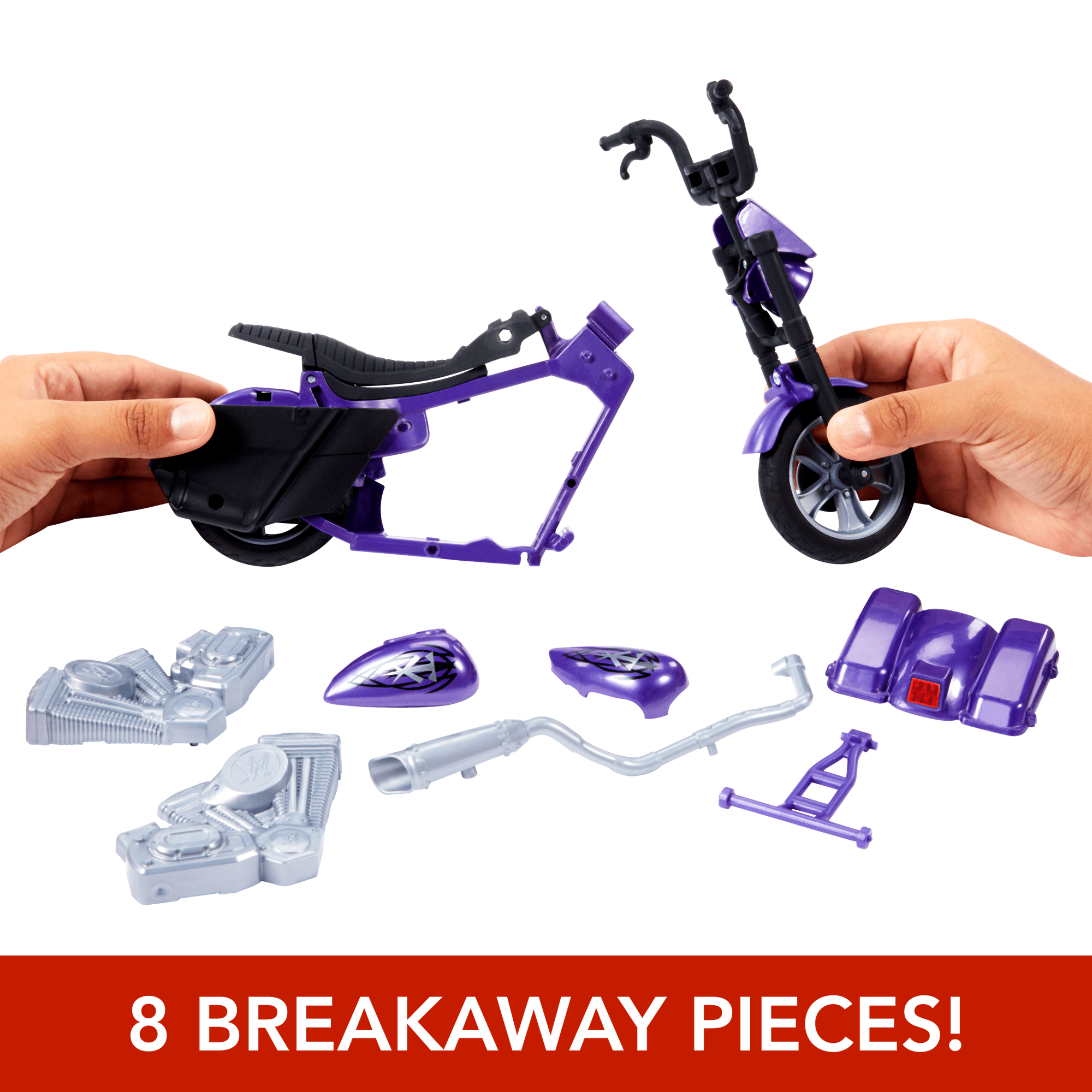 WWE Wrekkin' Slamcycle Vehicle & Undertaker Action Figure. Toy Morotcycle With Breakaway Parts - Image 3