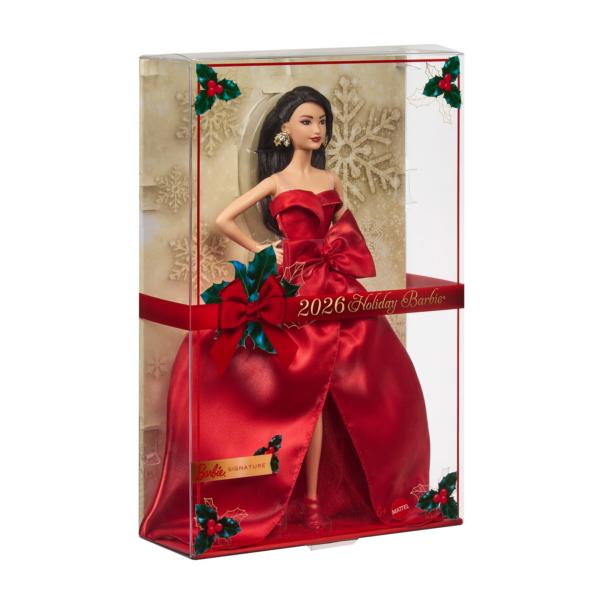 Barbie Signature 2026 Holiday Barbie Doll with Dark Brown Hair - Image 7