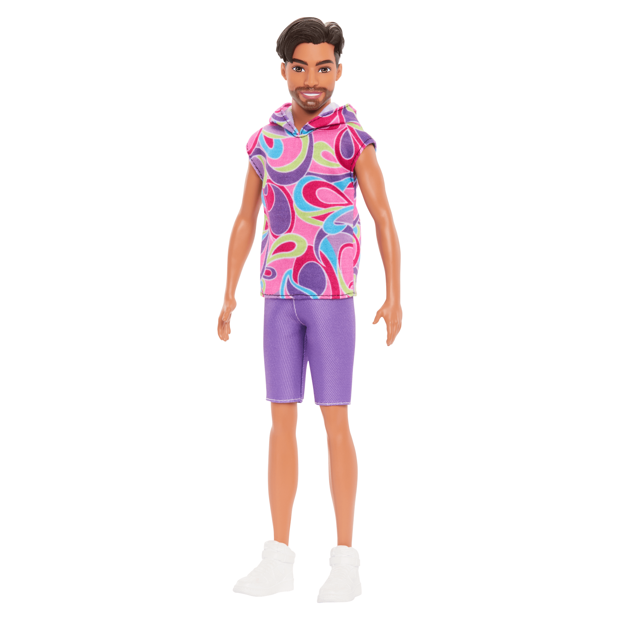 Barbie Fashionista Muñeco Ken Camisa de Colores y Short Morado - Image 3