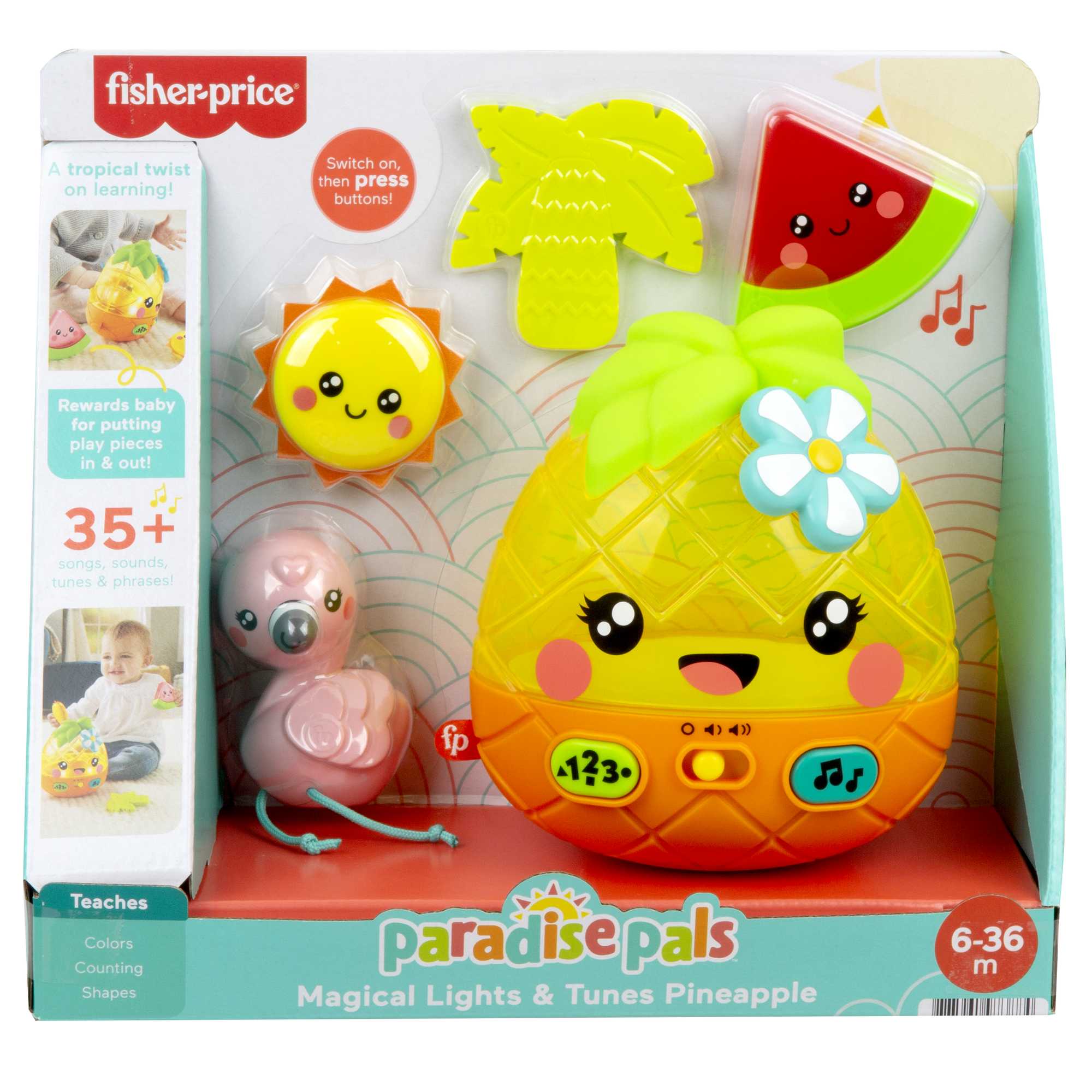 Fisher-Price Paradise Pals Magical Lights & Tunes Pineapple Baby Toy - Image 6