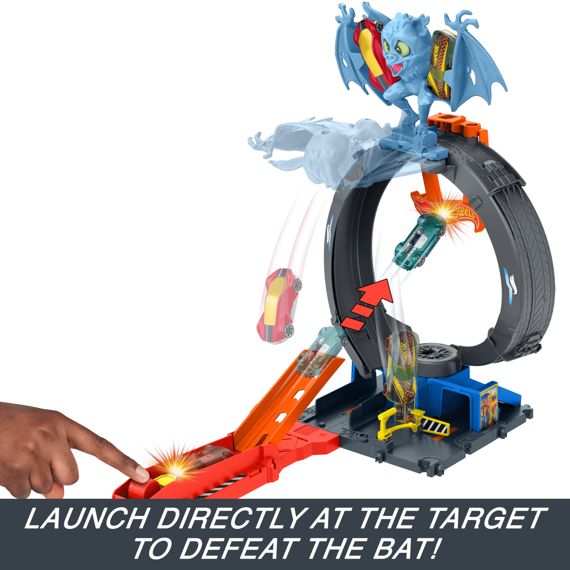 Hot Wheels City Bat Loop Attack Playset & 1:64 Scale Toy Car. Featured in The Series Let's Race - Image 3