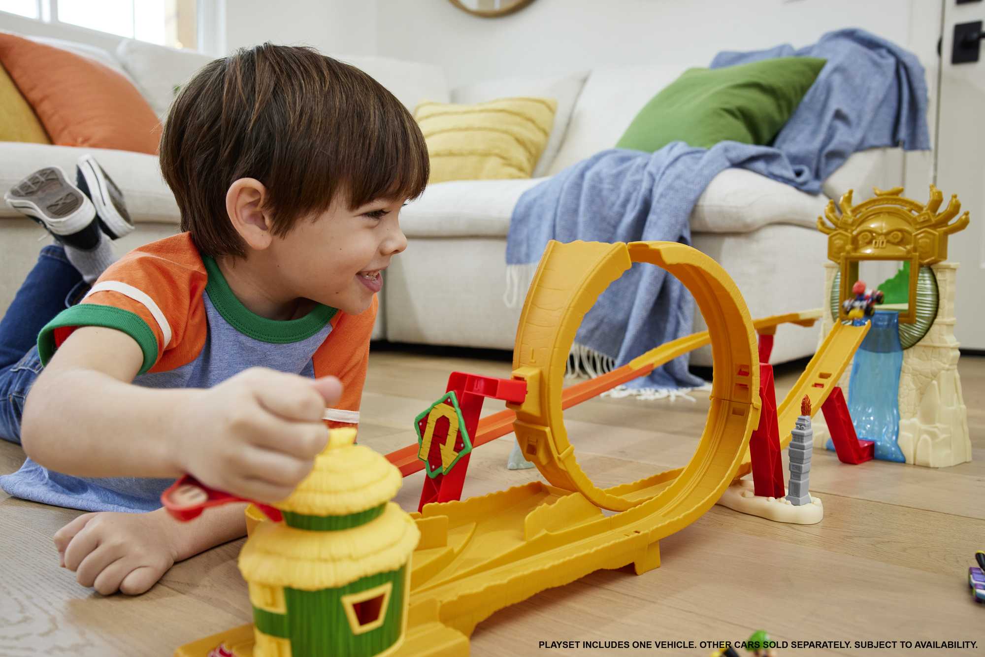 Hot Wheels The Super Mario Bros. Movie Jungle Kingdom Raceway Playset With Mario Die-Cast Toy Car - Image 2