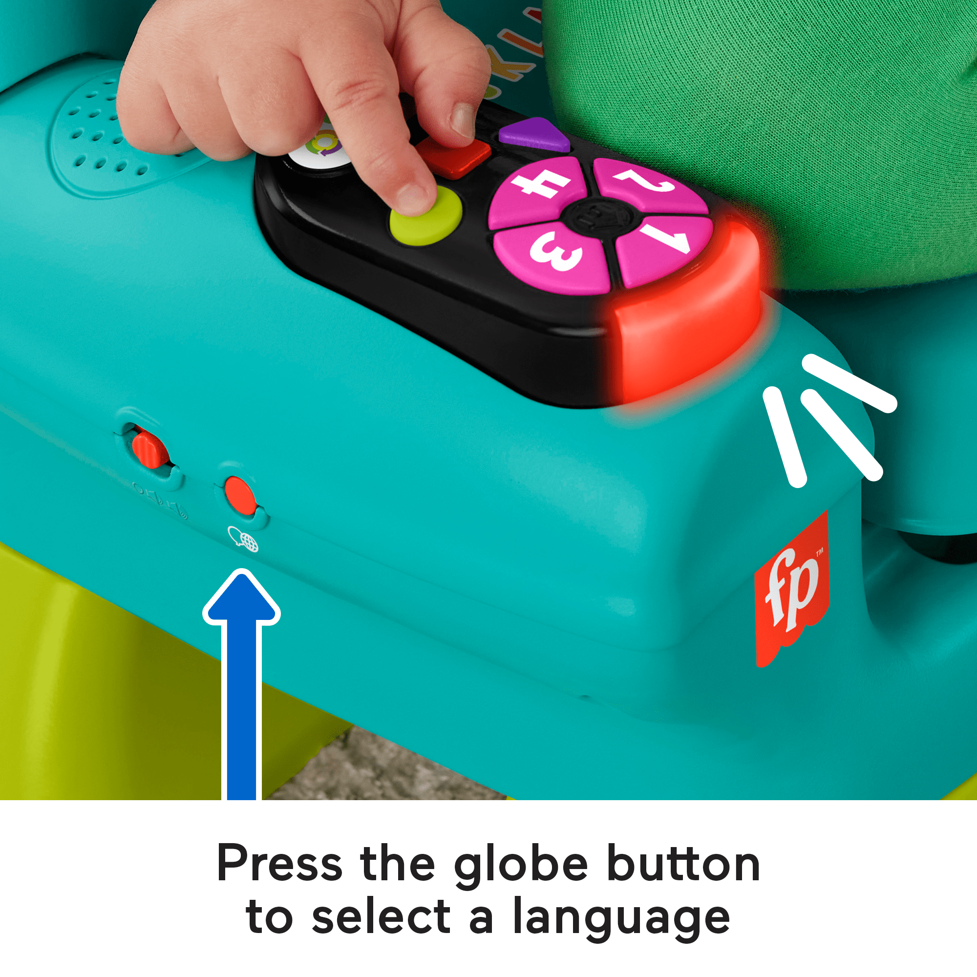 Fisher-Price Laugh & Learn Smart Stages Chair Teal Electronic Learning Toy For Toddlers. Multilanguage Version - Image 3