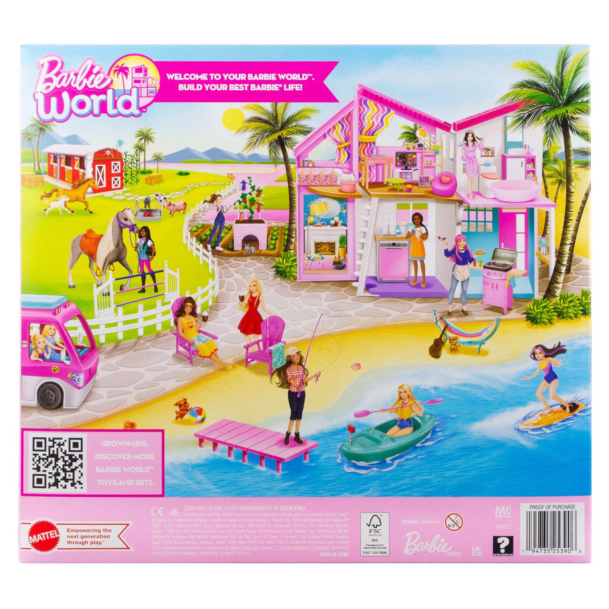 Barbie World Kayak & Surf Playset With 17 Camping Accessories Including Kayak Boat. Surfboard & More - Image 6