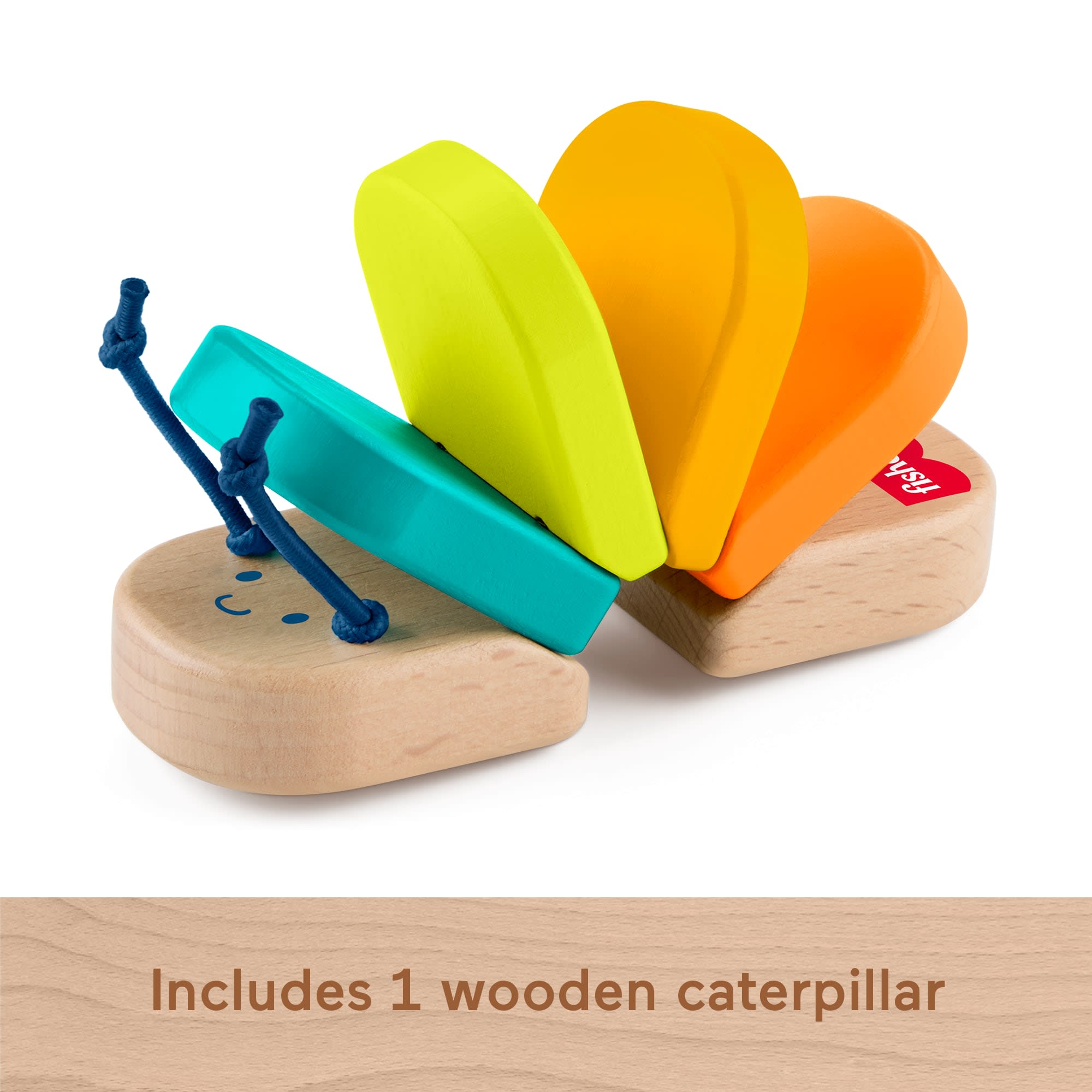 Fisher-Price Wooden Clacker Caterpillar Developmental Activity Rattle Toy For Baby. 1 Wood Piece - Image 5