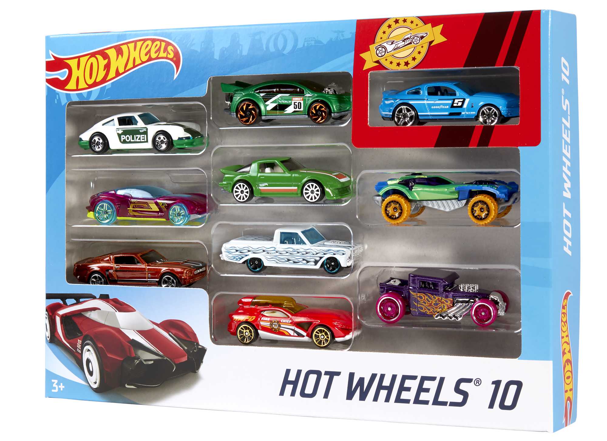 Hot Wheels Set Of 10 1:64 Scale Toy Trucks And Cars For Kids & Collectors - Image 4