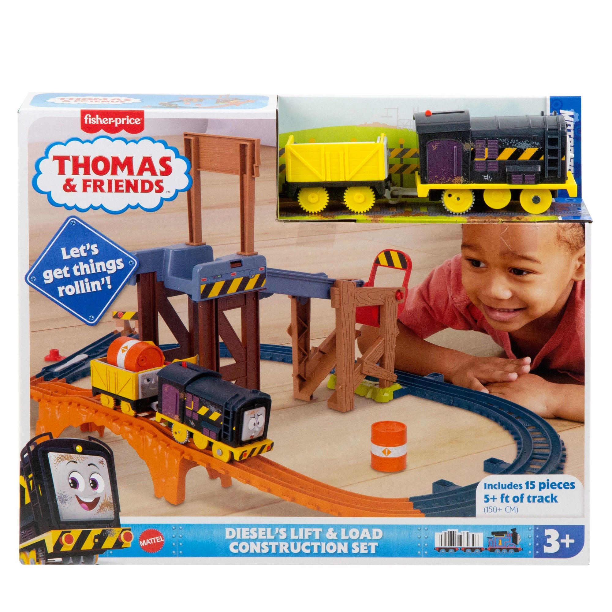 Thomas & Friends Diesel's Lift & Load Construction Set. Motorized Toy Train With Track & Cargo - Image 6