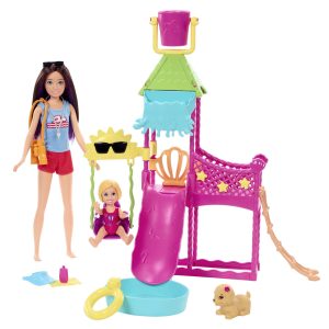 Barbie®-Skipper Premiers Jobs Coffret Parc Aquatique. Avec Toboggan
