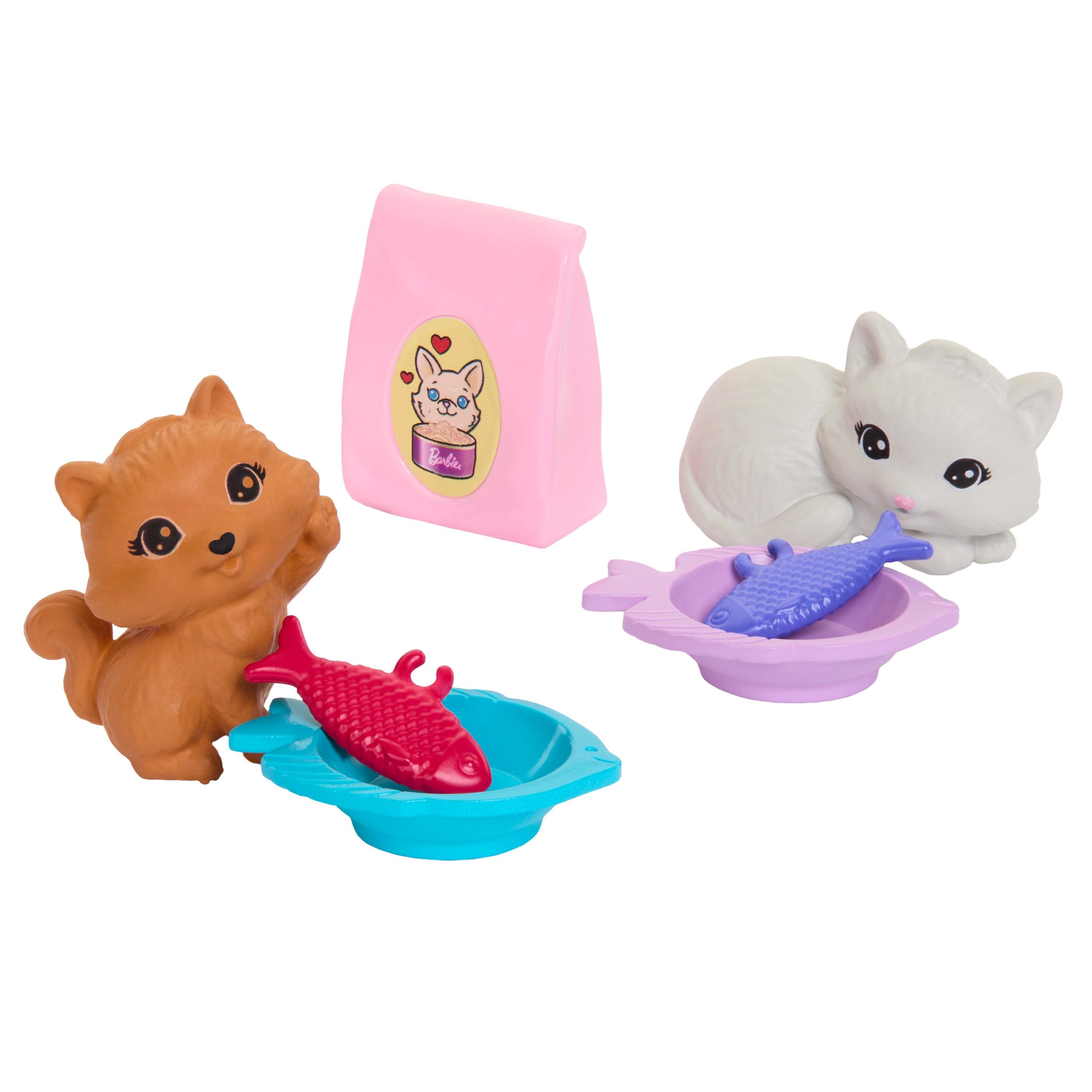 Barbie World Pet Paradise Kitty Playset With 9 Pieces Including 2 Cats. Food Accessories. & Toys - Image 2