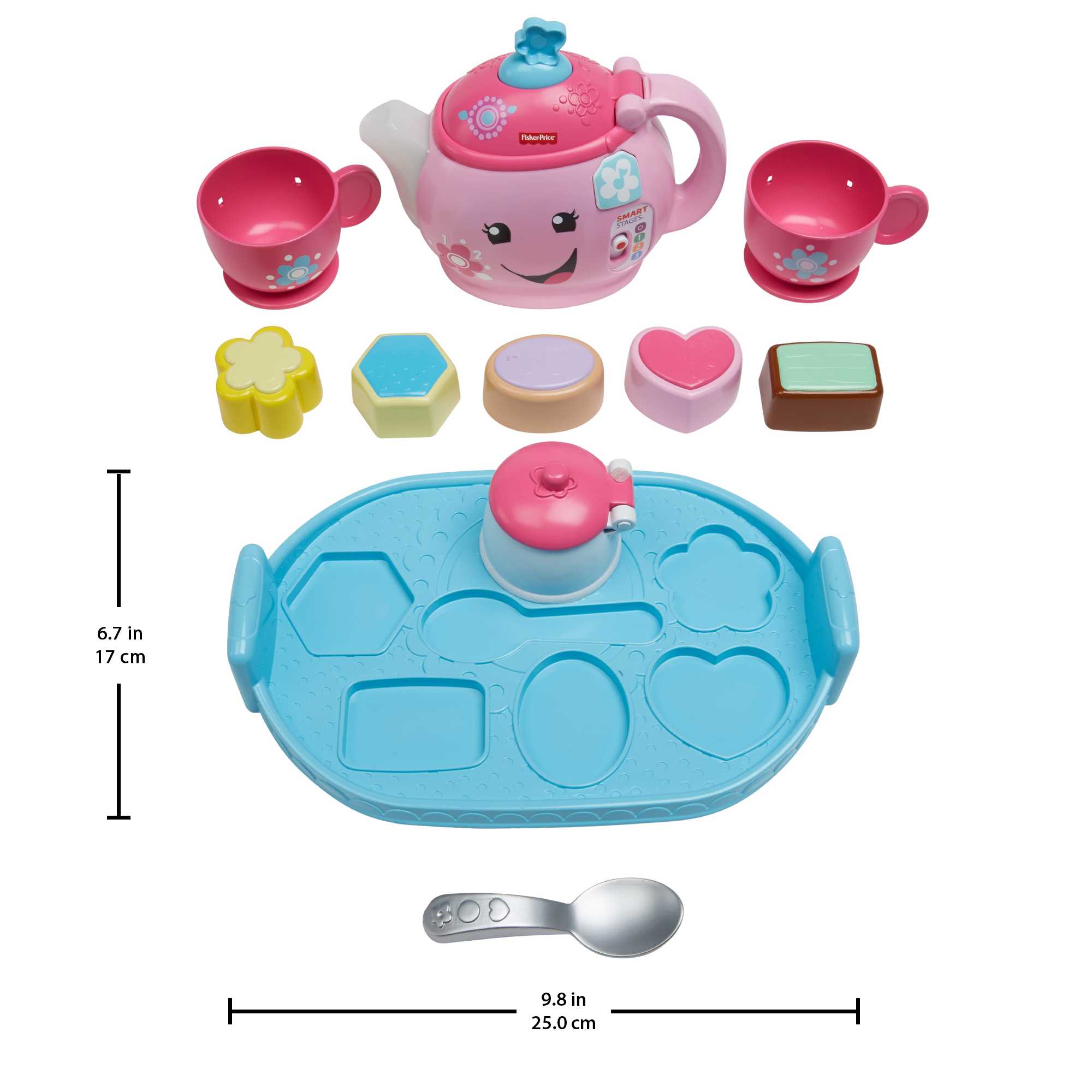 Fisher-Price Laugh & Learn Sweet Manners Tea Set Interactive Toddler Pretend Play. 11 Pieces - Image 5