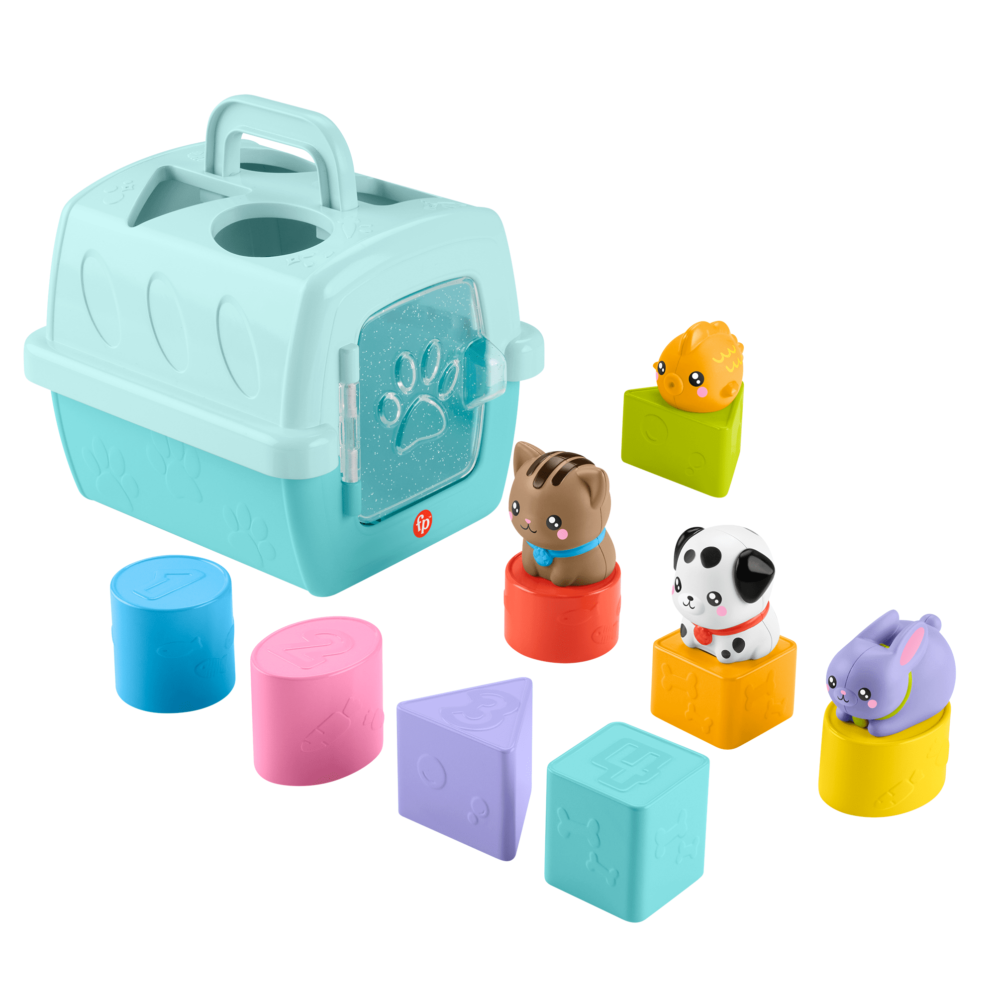 Fisher-Price Fp Pets Sort & Stow Pet Carrier Baby & Toddler Shape Sorting Toy. 8 Blocks