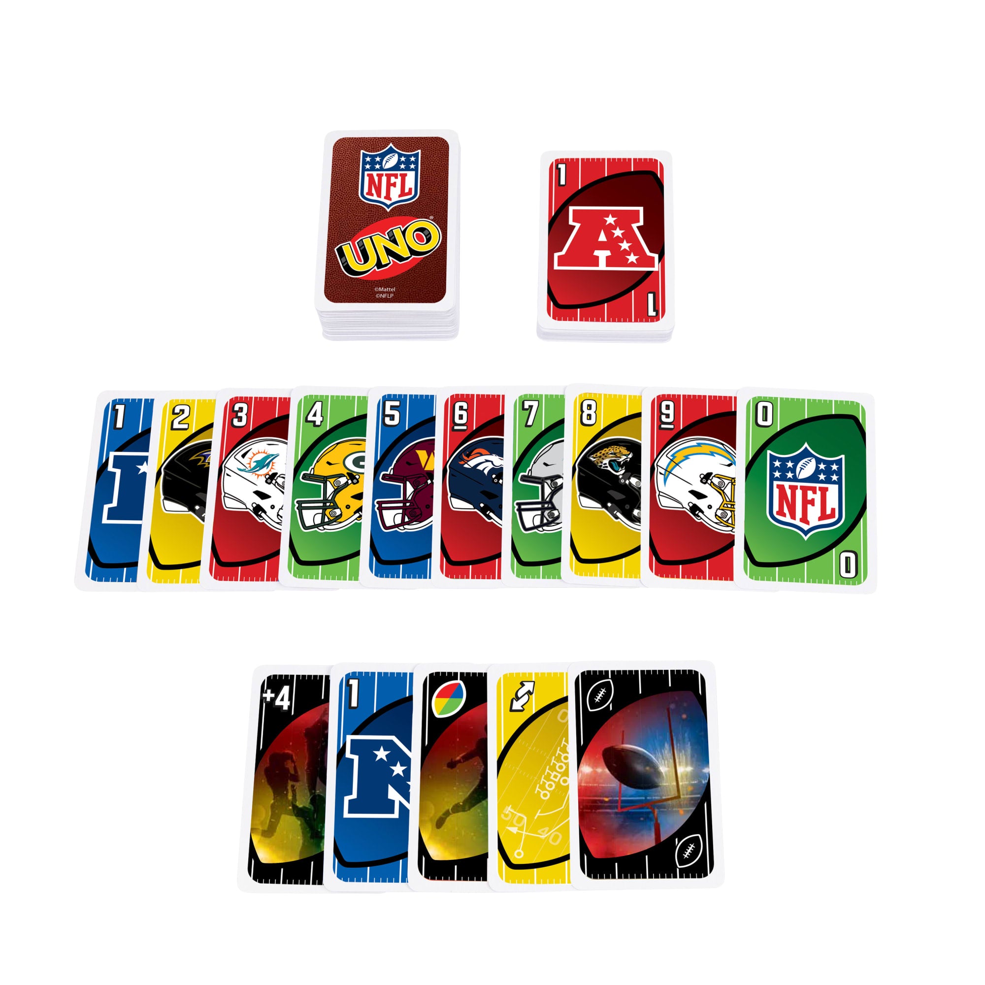 UNO NFL Card Game in Storage & Travel Tin For Kids. Adults & Family Night. Features All 32 NFL Teams - Image 5