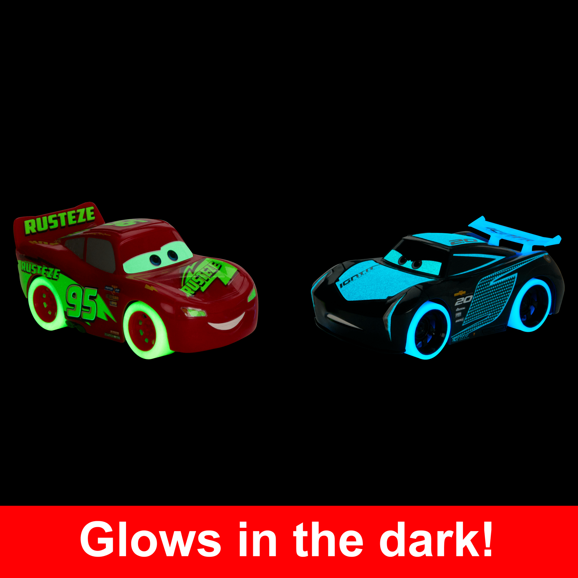 Disney And Pixar Cars Track Talkers Glow Racers Lightning Mcqueen & Jackson Storm 2-Pack - Image 2