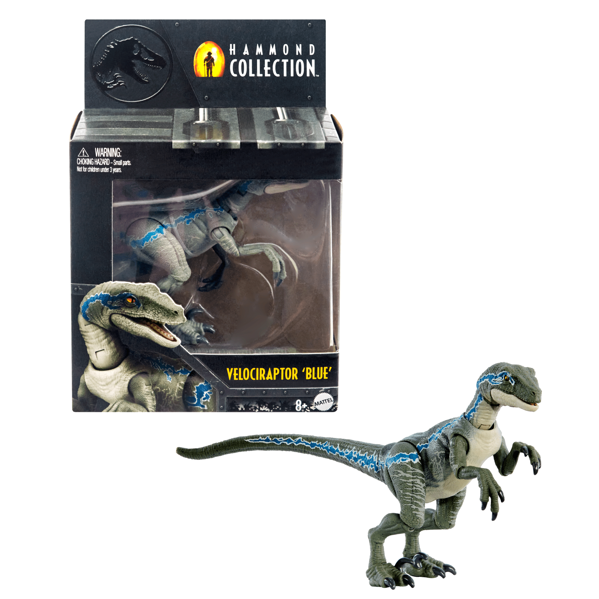 Jurassic World Hammond Collection Velociraptor Blue Dinosaur Figure - Image 7