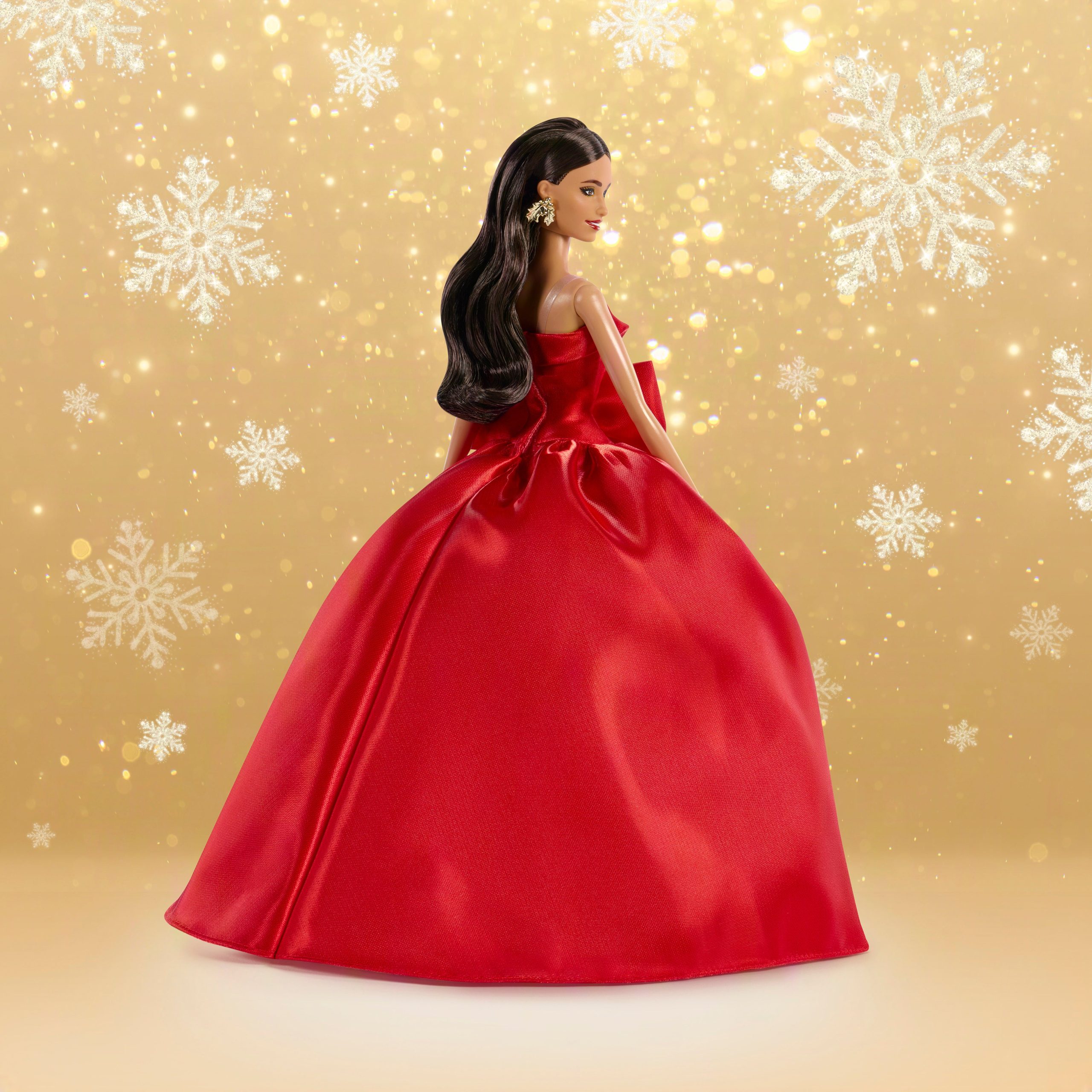 Barbie Signature 2026 Holiday Barbie Fashion Doll. Seasonal Collector. Brown Hair With Red Gown With Bow Detail - Image 5